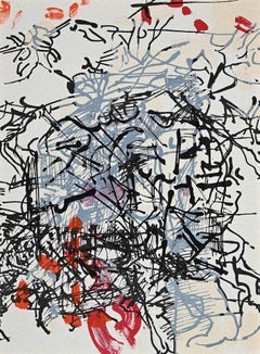 Black and Red Composition - Lithograph by Jean-Paul Riopelle - 1968