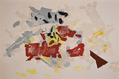 Composition en jaune - Lithographie originale de Jean-Paul Riopelle - 1968