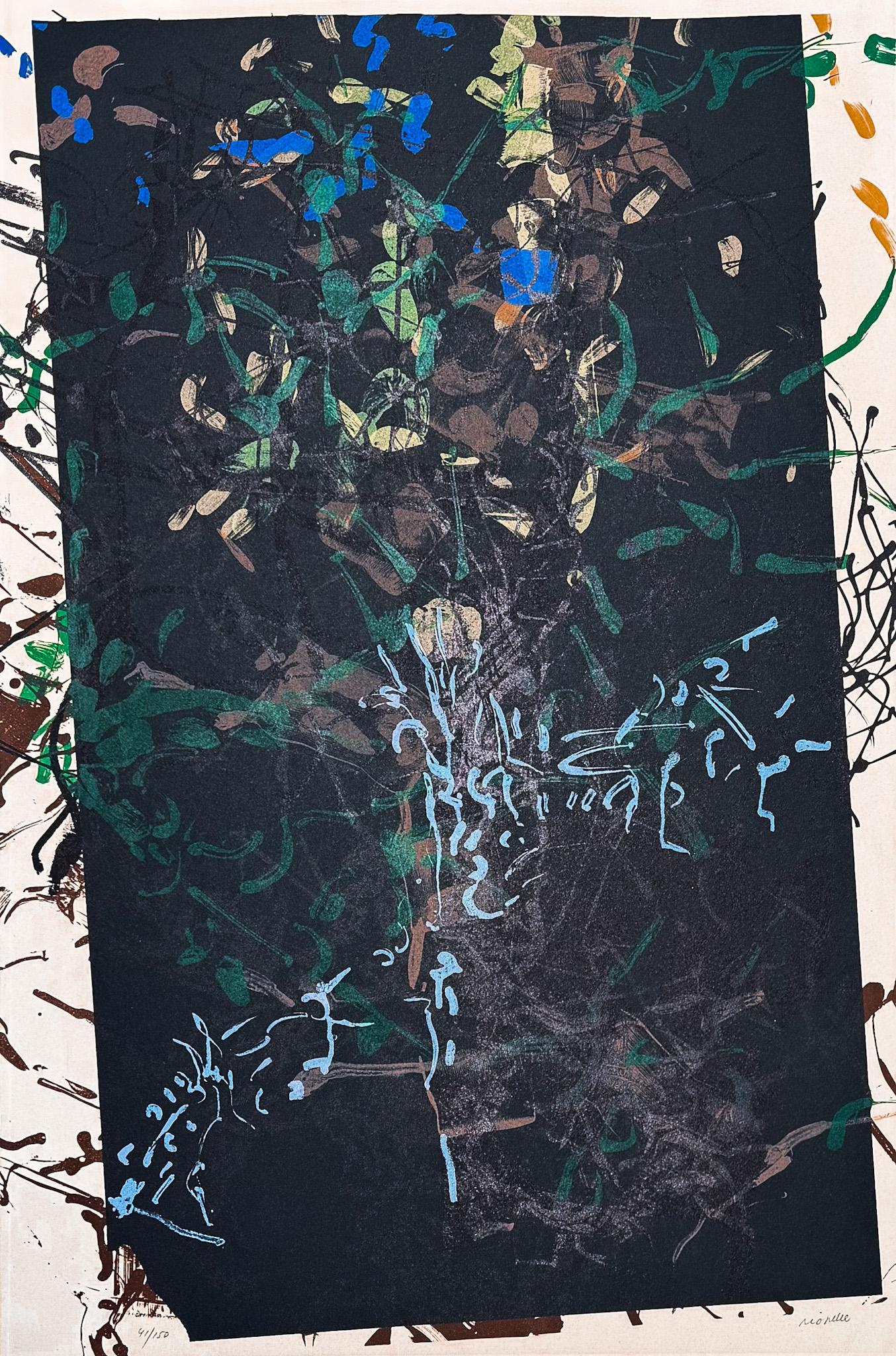 Jean Paul Riopelle(1923–2002) - Affiche avant la lettre - Color lithograph- 1968 - Abstract Print by Jean-Paul Riopelle