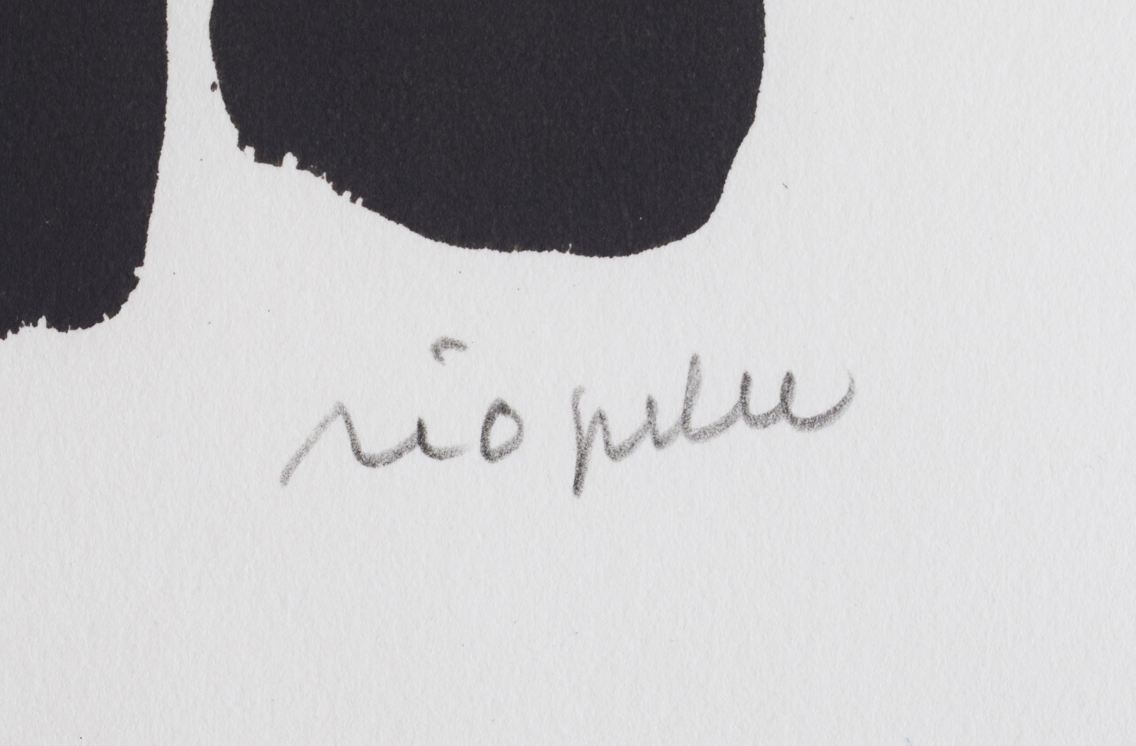 Gufo VIII  Hibou VIII - Gufo Uccello Saggezza Canadese - Animal Print Nero di Jean-Paul Riopelle