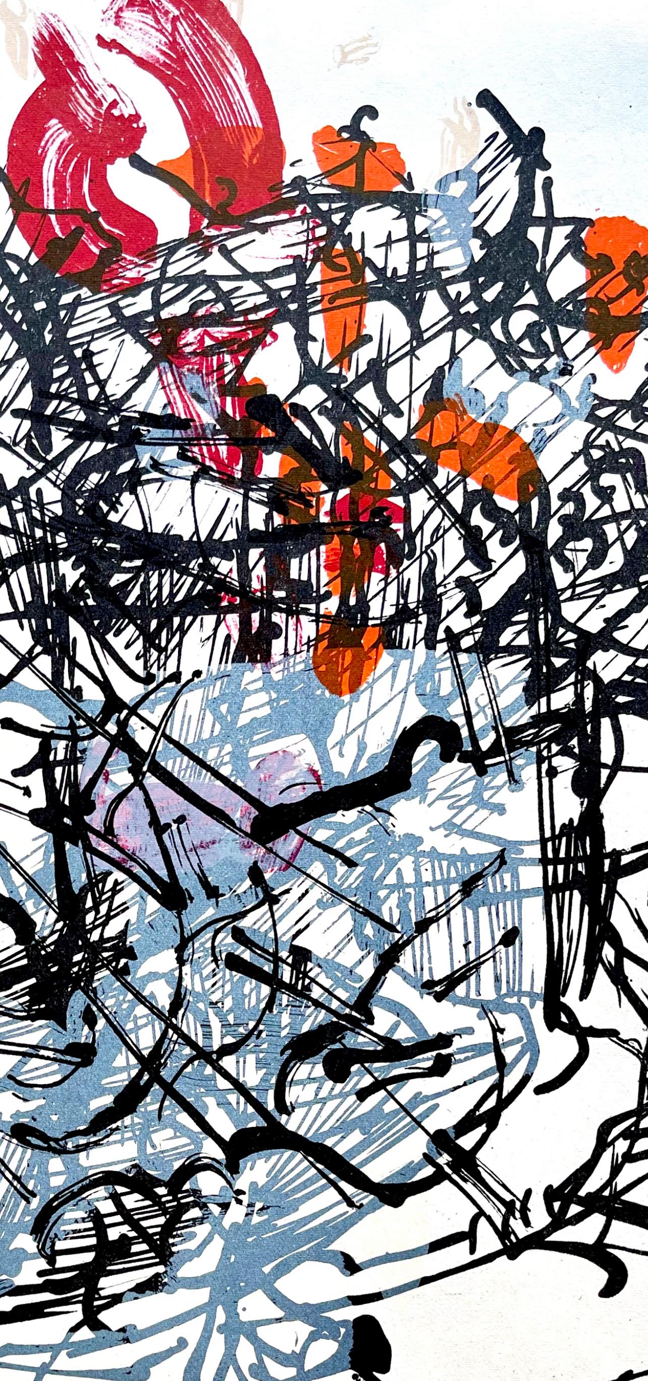Riopelle, Composition, Derrière le miroir (après) - Print de Jean-Paul Riopelle