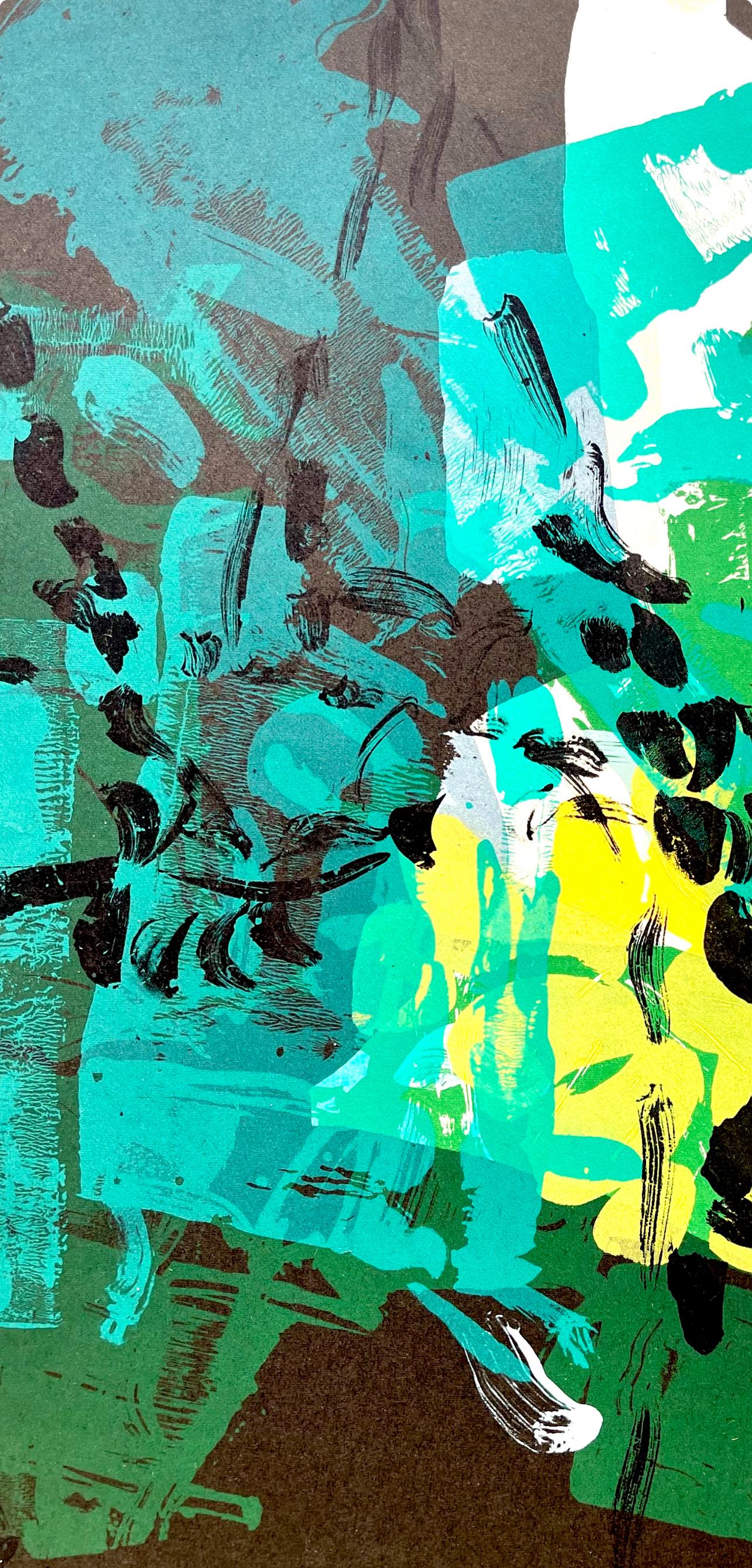 Riopelle, Composition, Derrière le miroir (après) - Print de Jean-Paul Riopelle