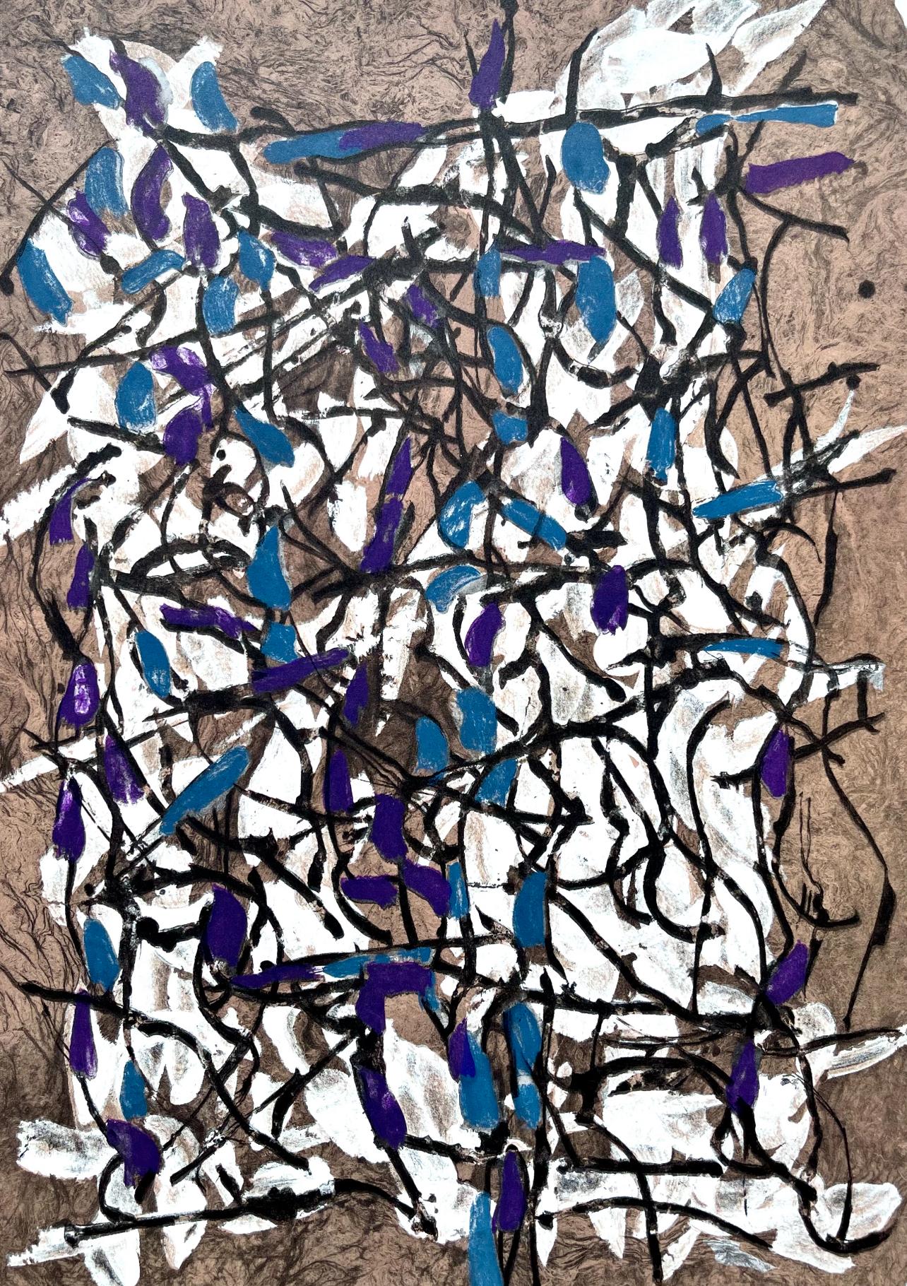 Riopelle, Composition, Derrière le miroir (après) - Print de Jean-Paul Riopelle