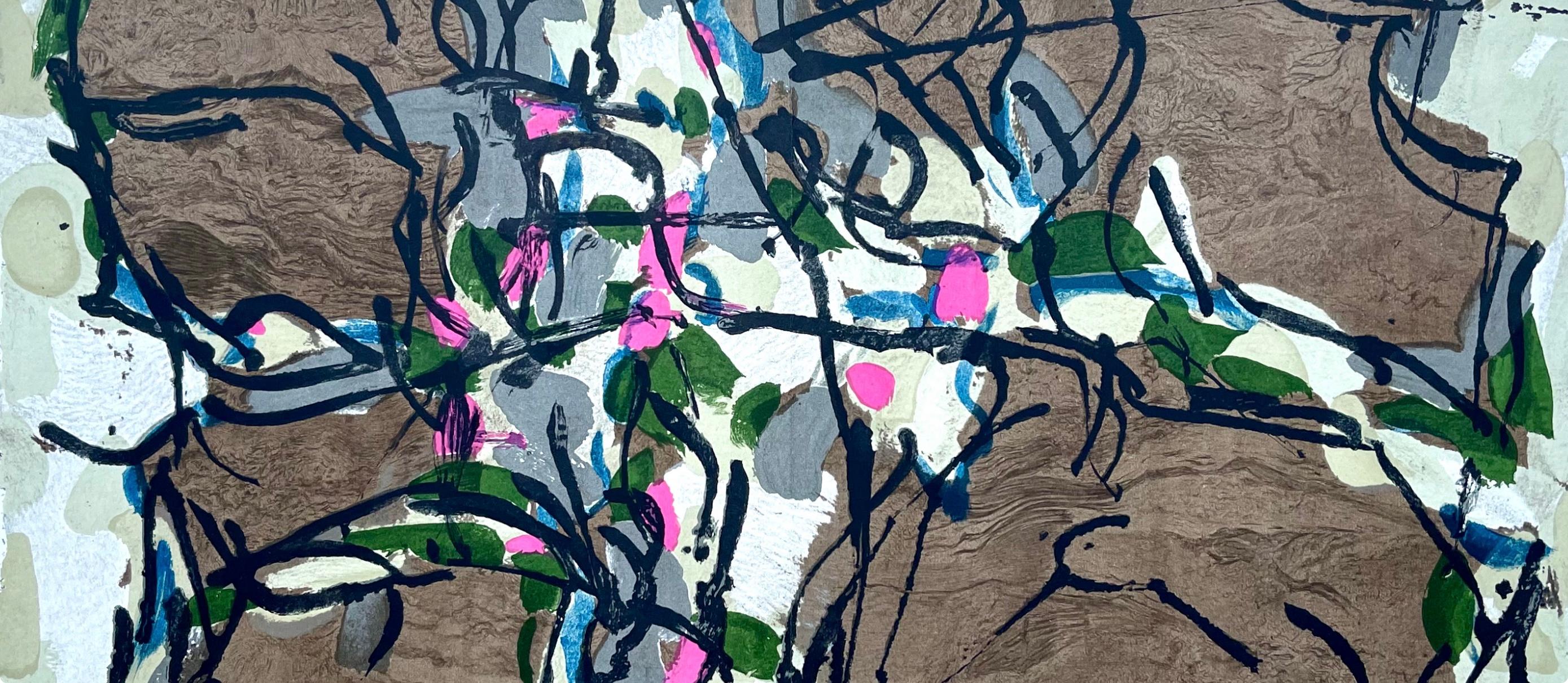 Riopelle, Composition, Derrière le miroir (après) - Print de Jean-Paul Riopelle