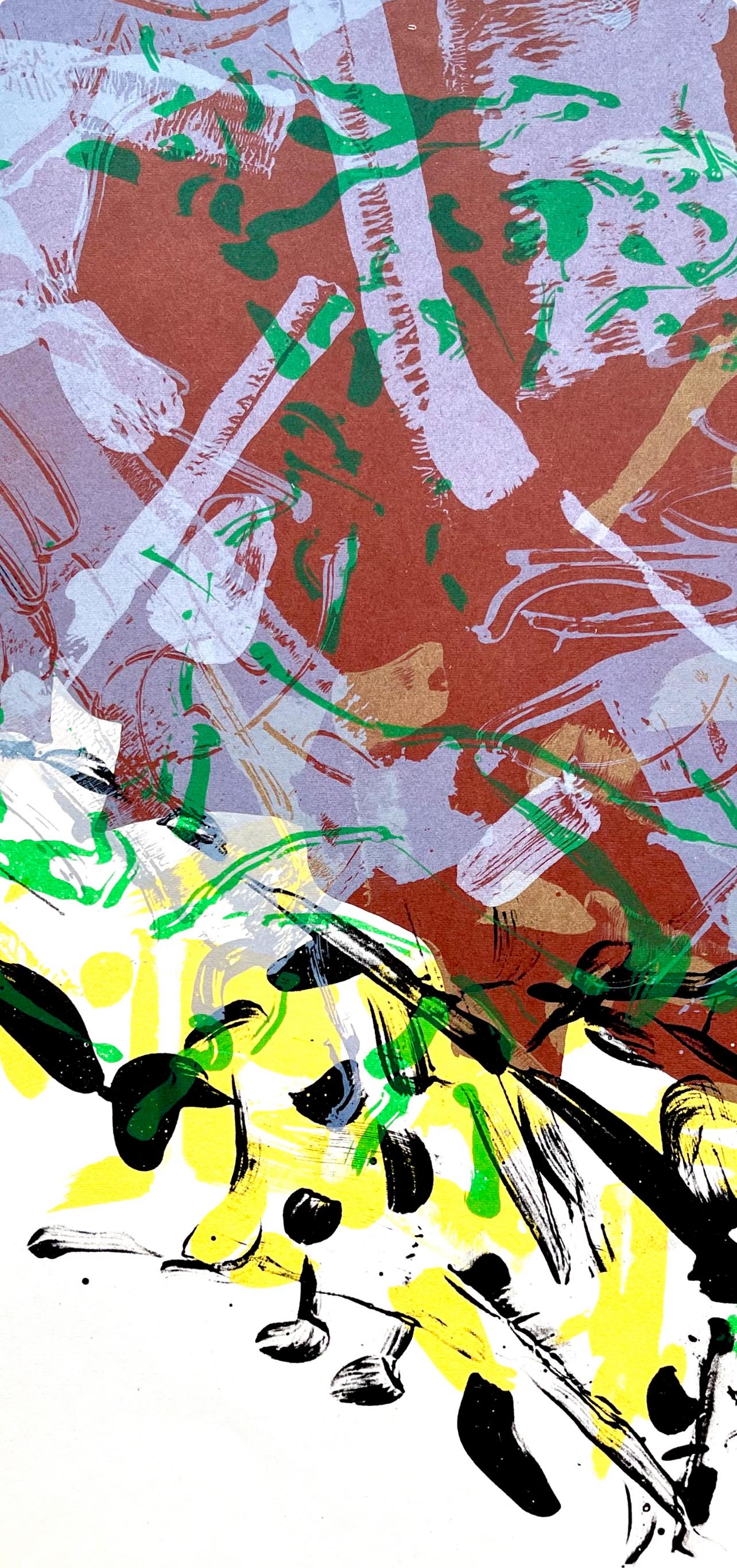Riopelle, Komposition, Derrière le miroir (nach) (Moderne), Print, von Jean-Paul Riopelle