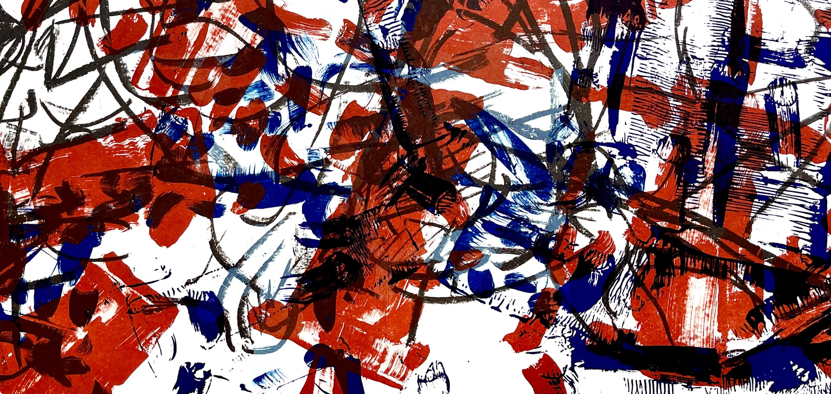 Riopelle, Komposition, Derrière le miroir (nach) (Moderne), Print, von Jean-Paul Riopelle