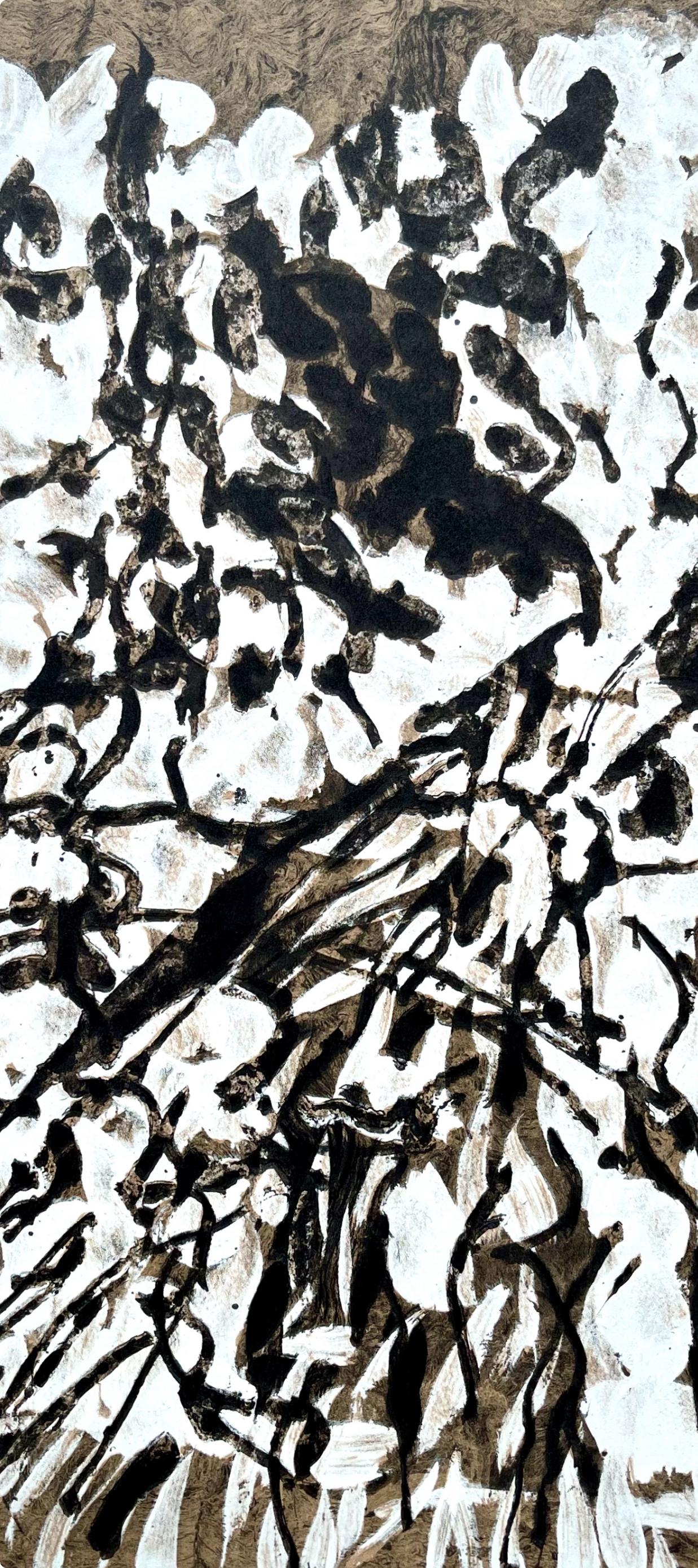 Riopelle, Composition, Derrière le miroir (après) - Moderne Print par Jean-Paul Riopelle
