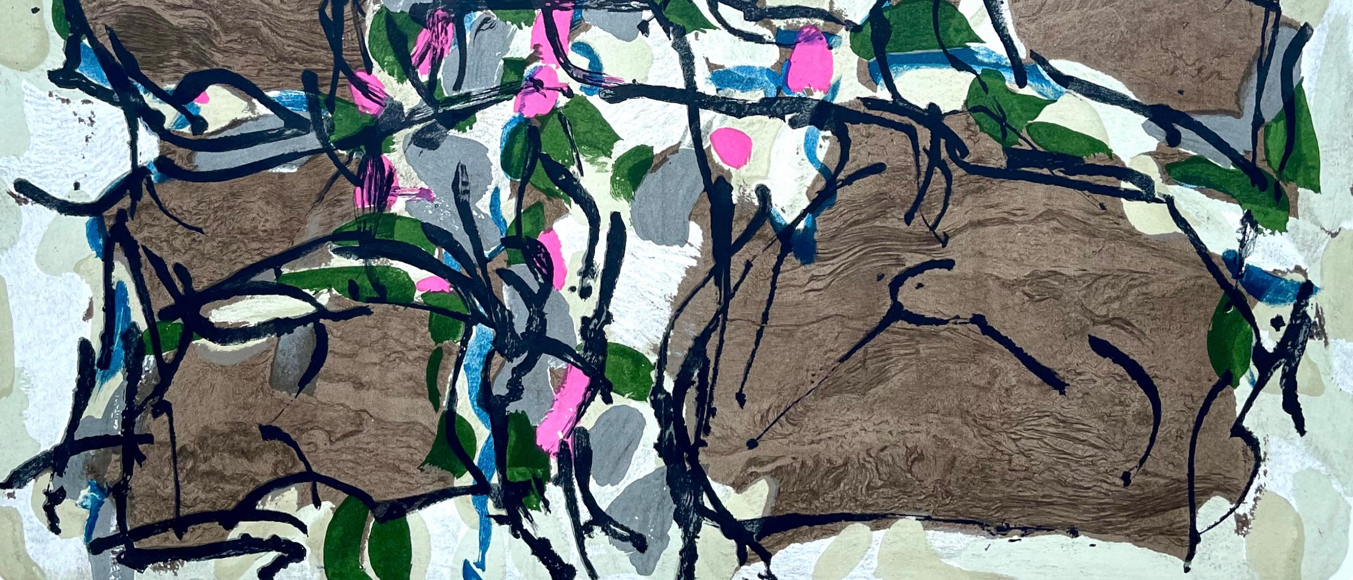 Riopelle, Composition, Derrière le miroir (après) - Moderne Print par Jean-Paul Riopelle