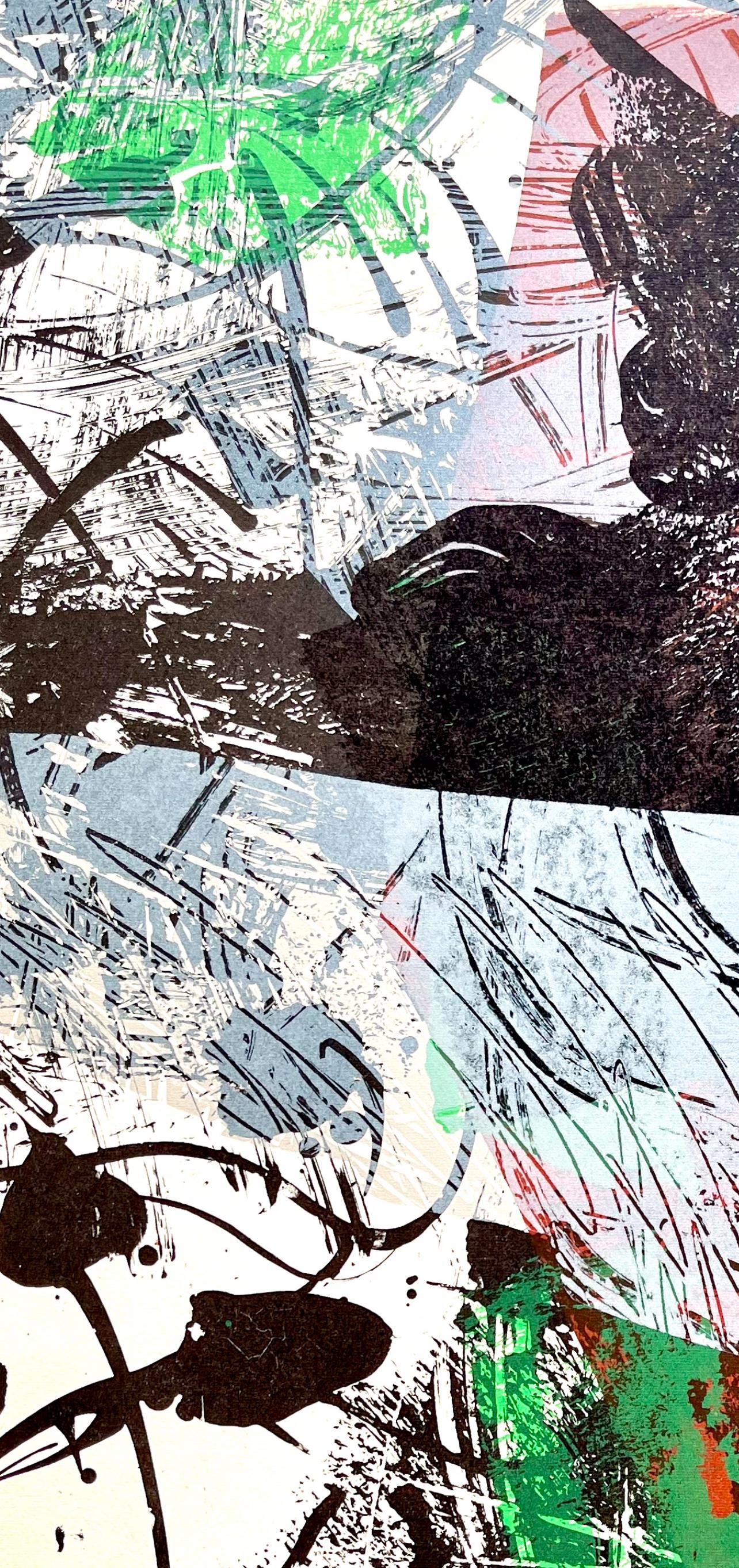 Riopelle, Composition, Derrière le miroir (after) - Gray Landscape Print by Jean-Paul Riopelle