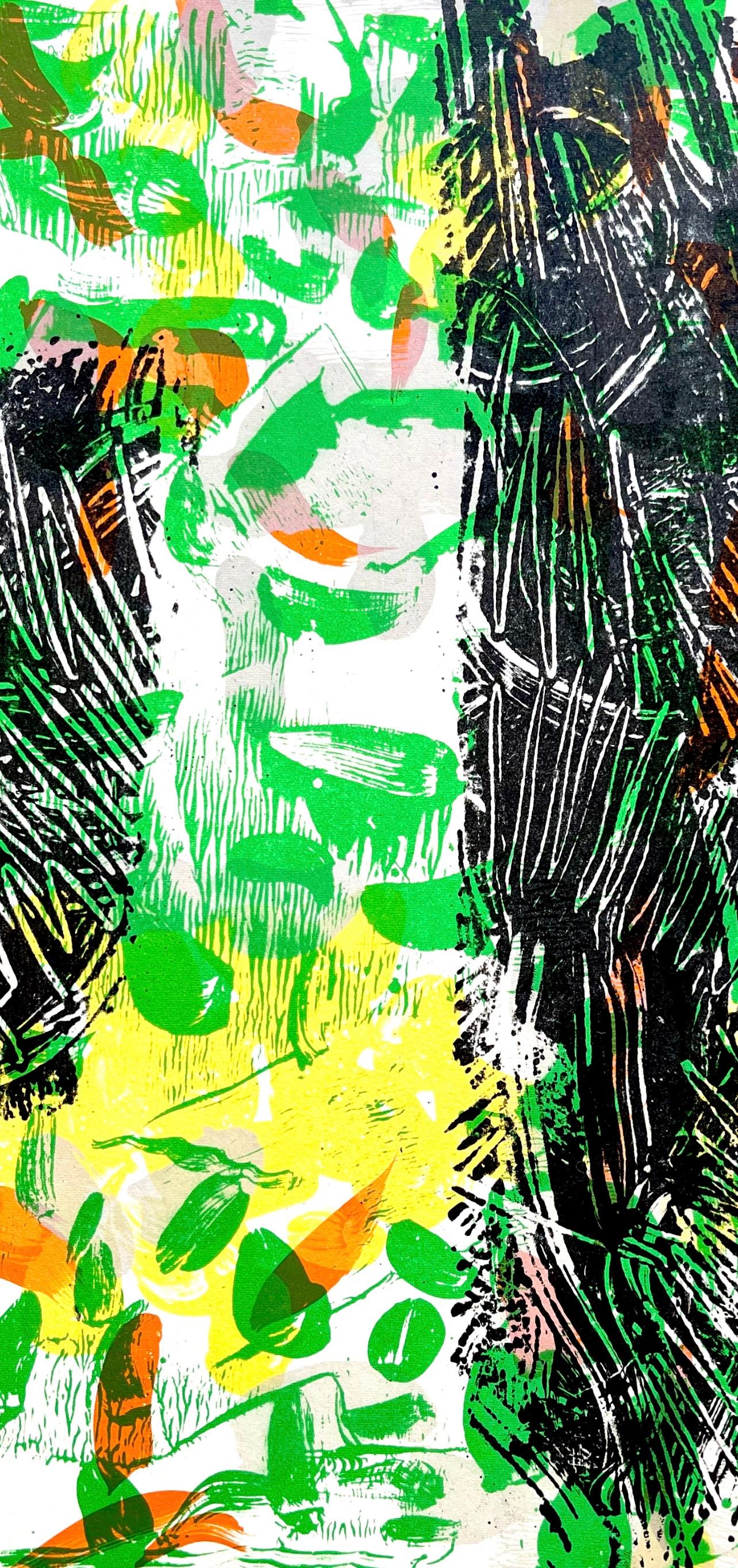 Riopelle, Composition, Derrière le miroir (après) - Noir Abstract Print par Jean-Paul Riopelle
