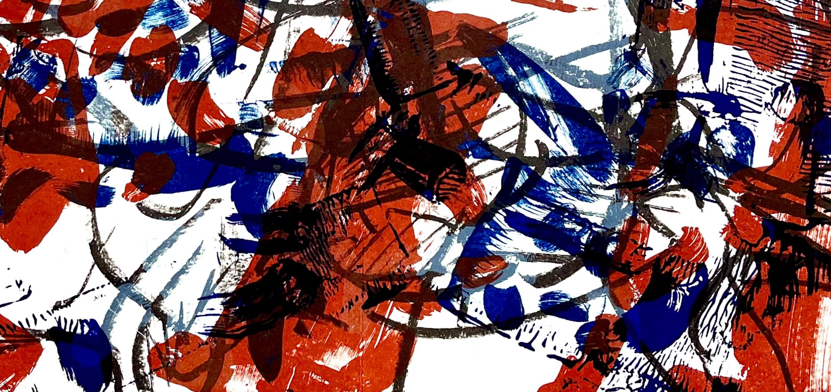 Riopelle, Komposition, Derrière le miroir (nach) (Schwarz), Landscape Print, von Jean-Paul Riopelle