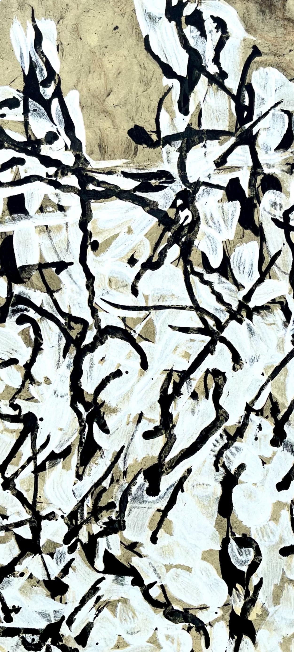 Riopelle, Komposition, Derrière le miroir (nach) (Grau), Abstract Print, von Jean-Paul Riopelle