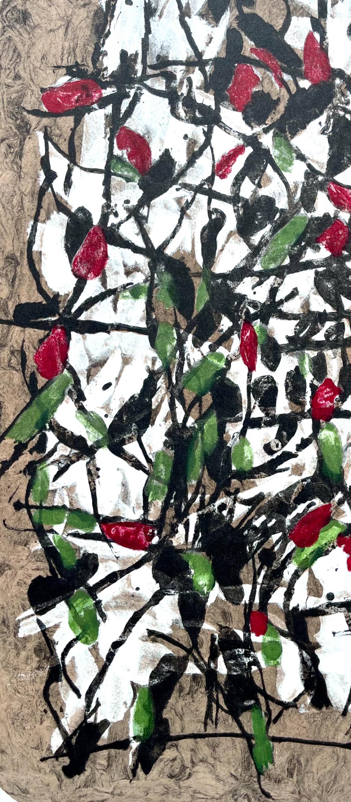 Riopelle, Komposition, Derrière le miroir (nach) (Grau), Abstract Print, von Jean-Paul Riopelle
