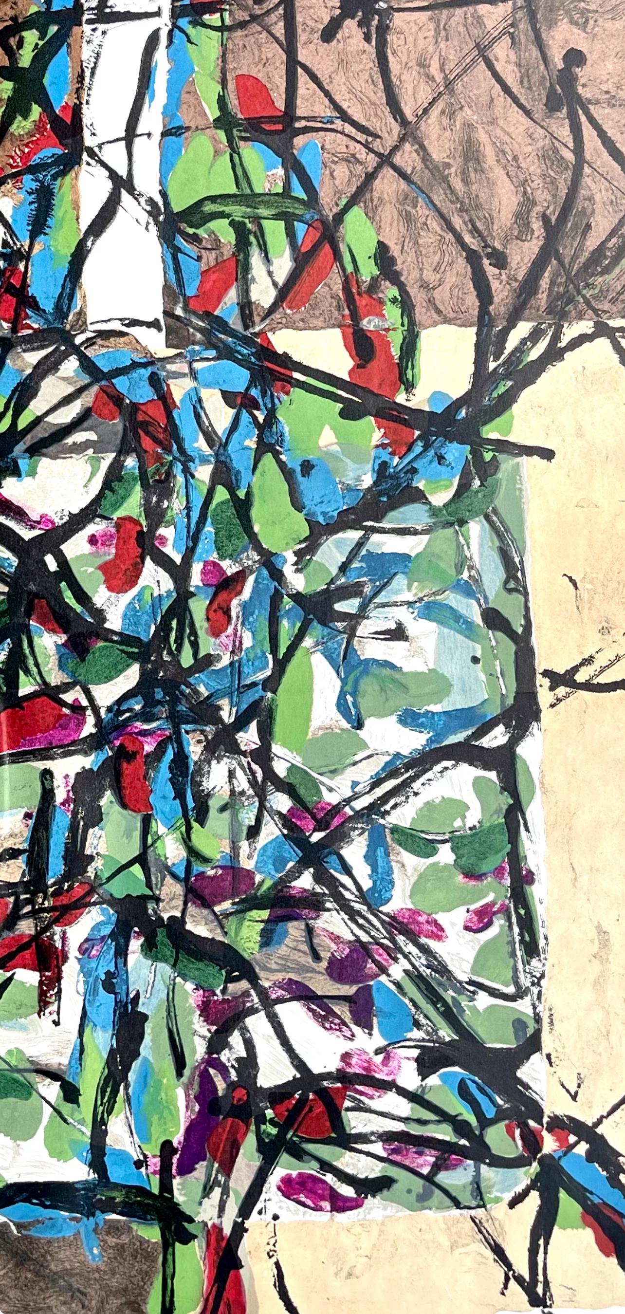 Riopelle, Composition, Derrière le miroir (après) - Marron Abstract Print par Jean-Paul Riopelle