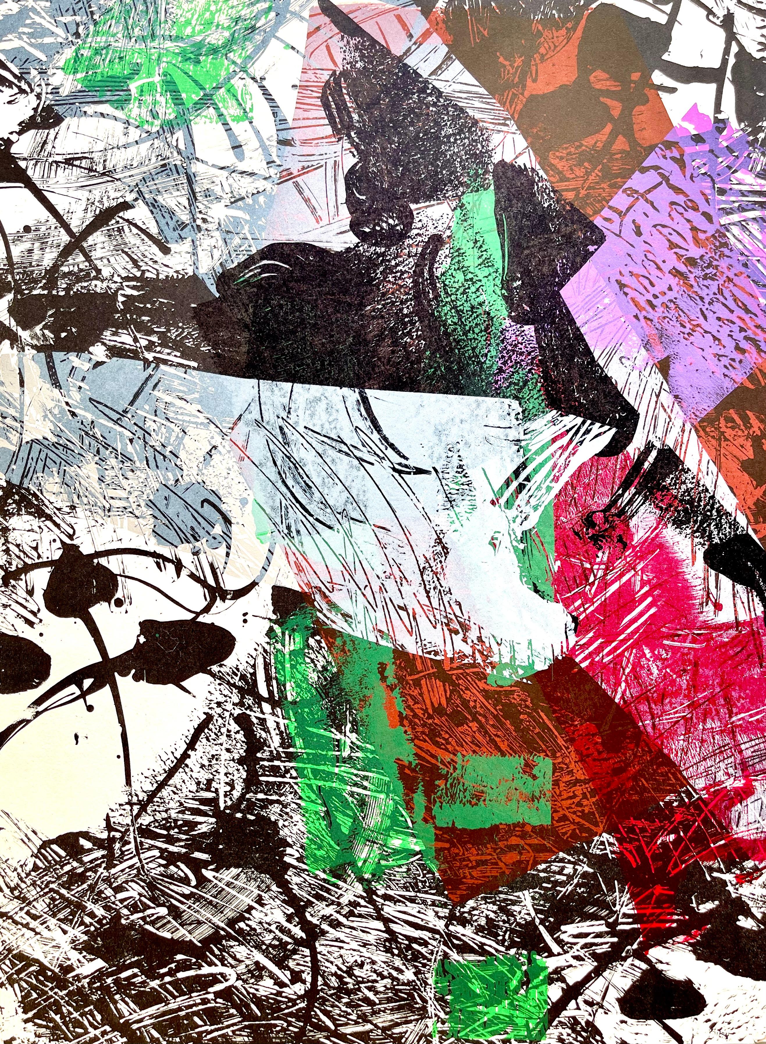 Jean-Paul Riopelle Landscape Print - Riopelle, Composition, Derrière le miroir (after)