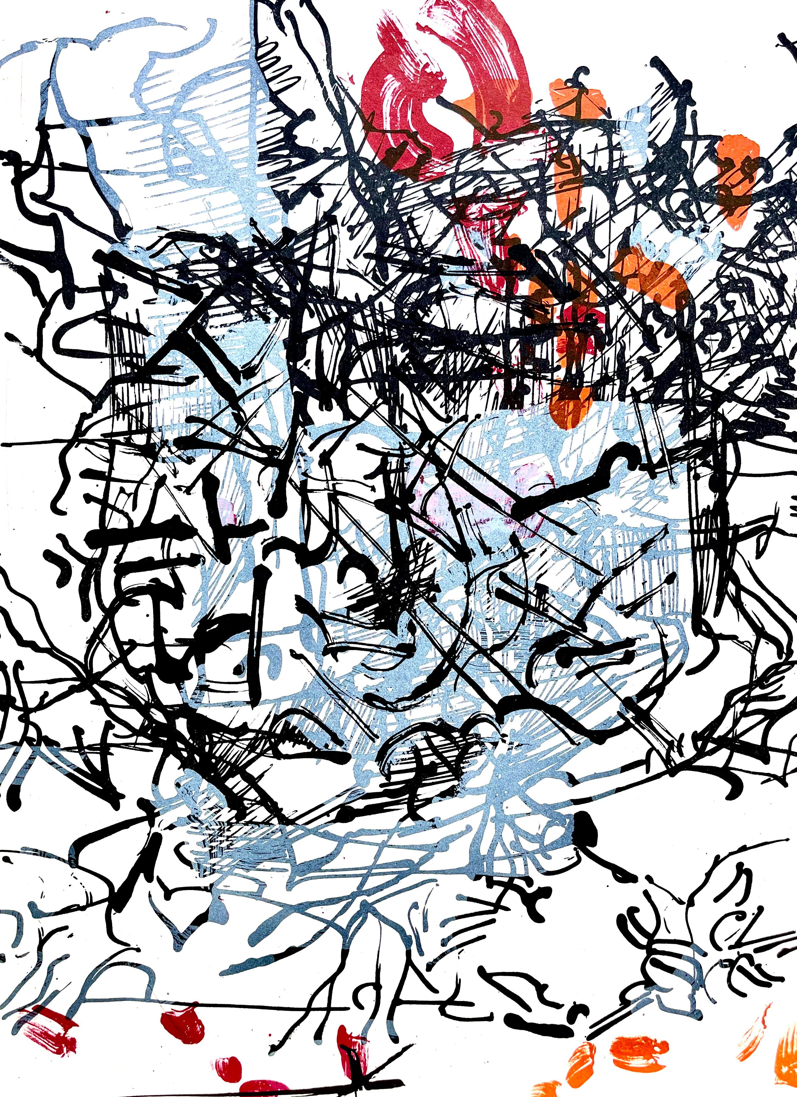 Landscape Print Jean-Paul Riopelle - Riopelle, Composition, Derrière le miroir (après)
