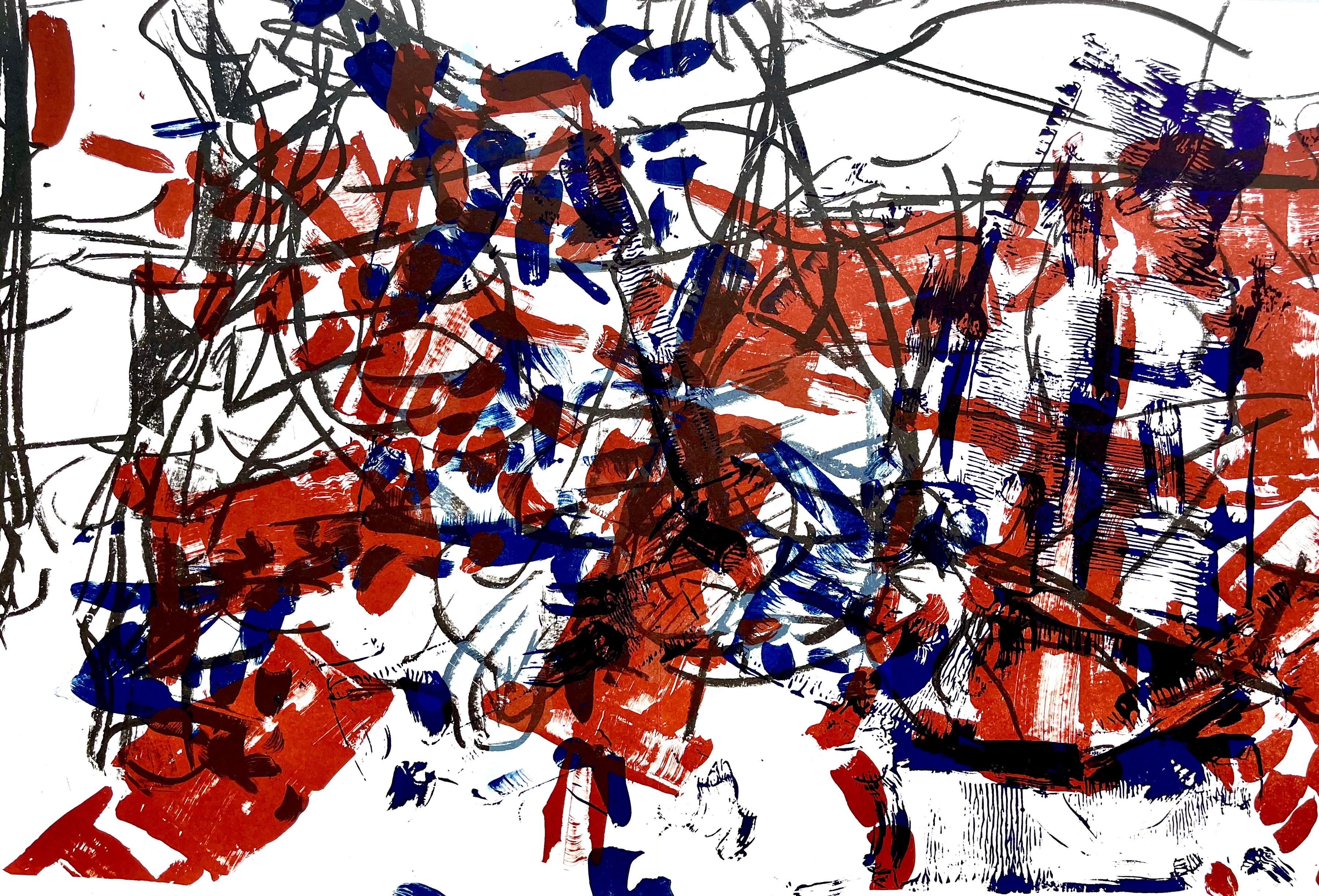 Jean-Paul Riopelle Landscape Print – Riopelle, Komposition, Derrière le miroir (nach)