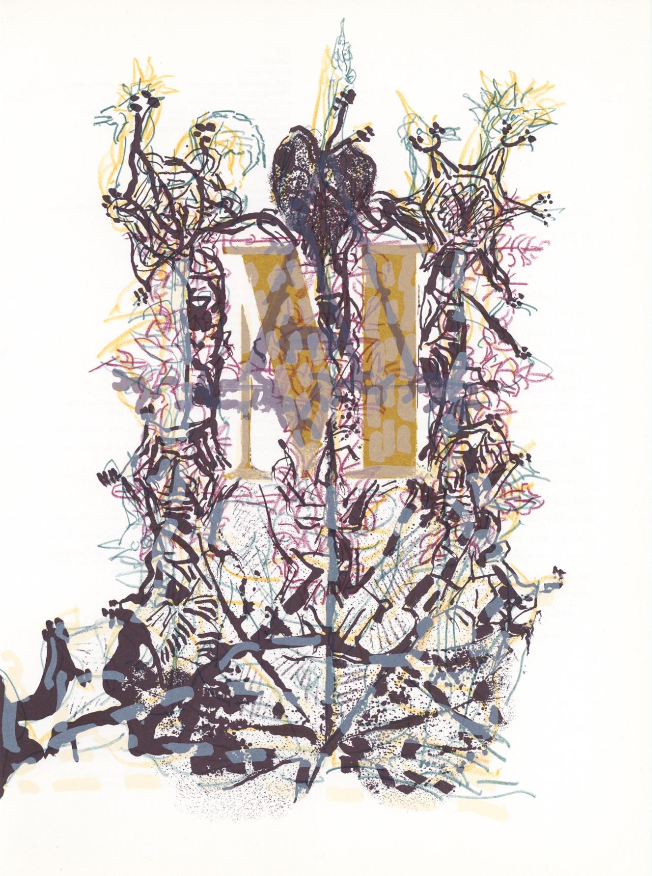 Jean-Paul Riopelle Abstract Print - Riopelle, Composition, Derrière le miroir (after)