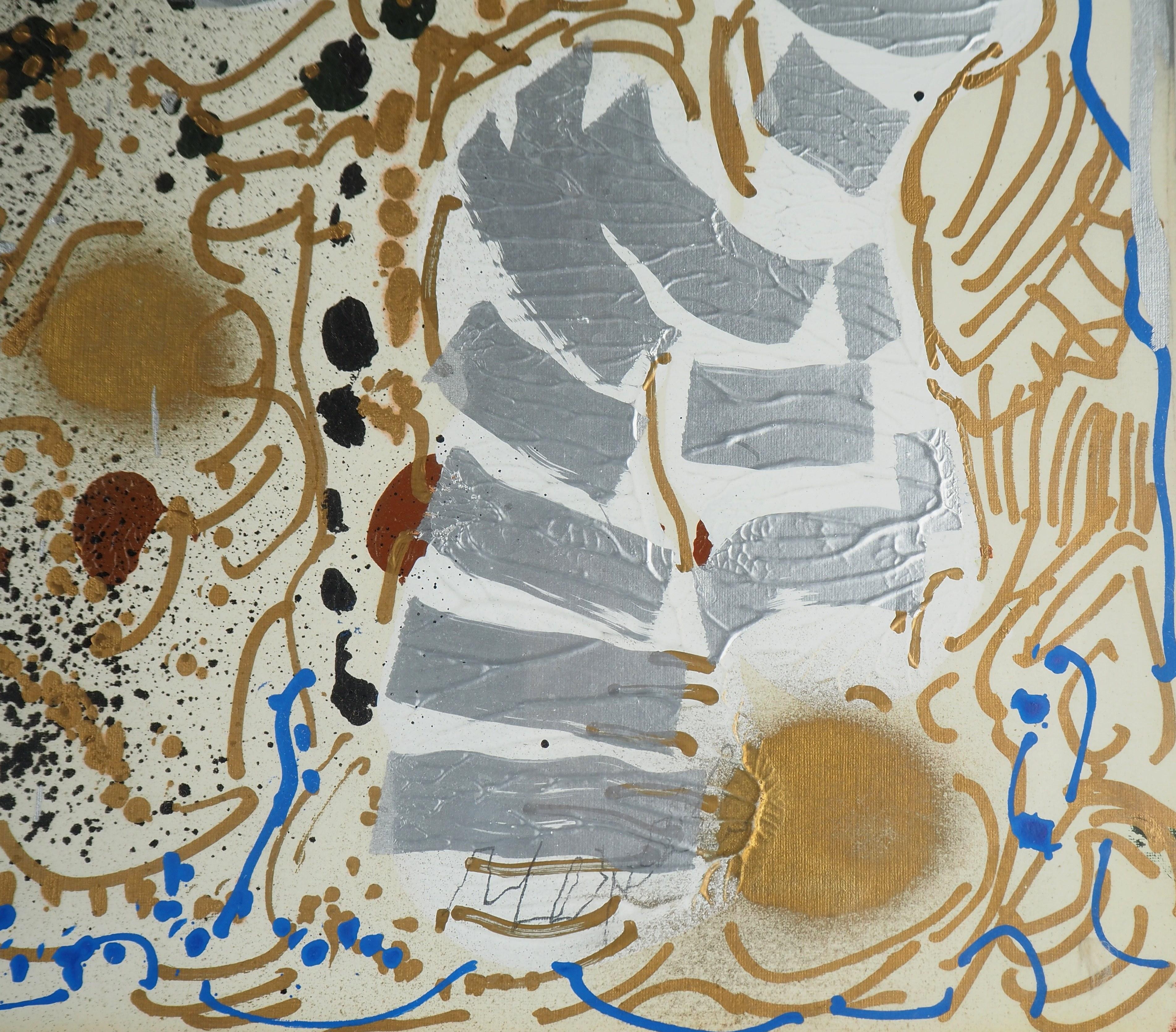 Compositon astratto - Pittura acrilica originale, FIRMATA - Painting di Jean Paul Riopelle
