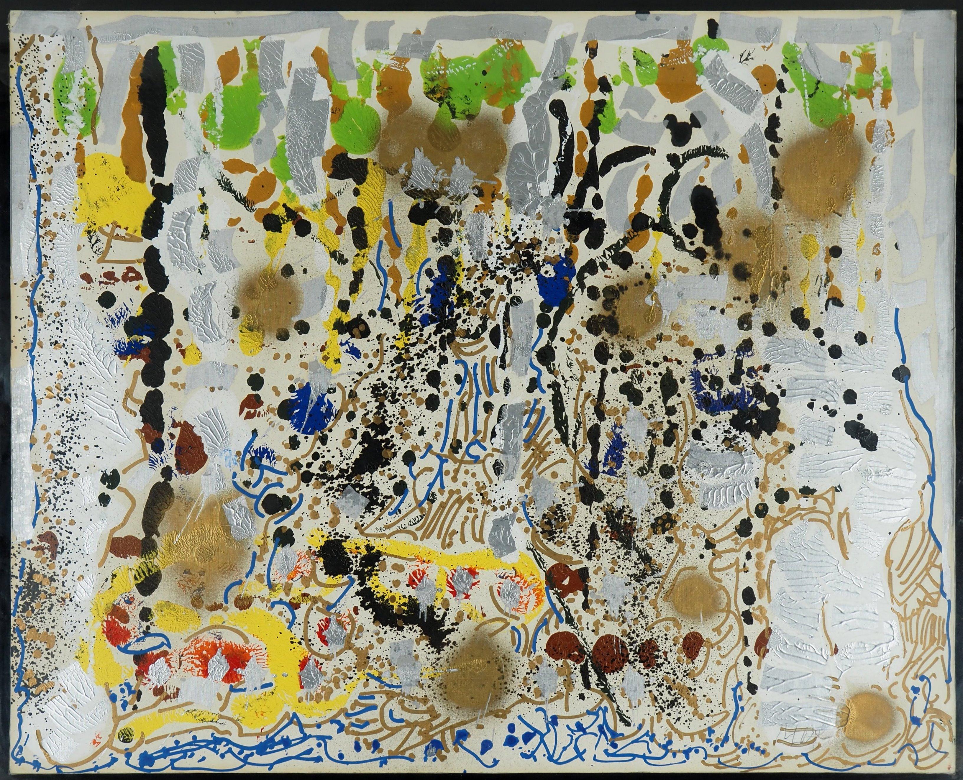 Compositon astratto - Pittura acrilica originale, FIRMATA - Painting American Modern di Jean Paul Riopelle