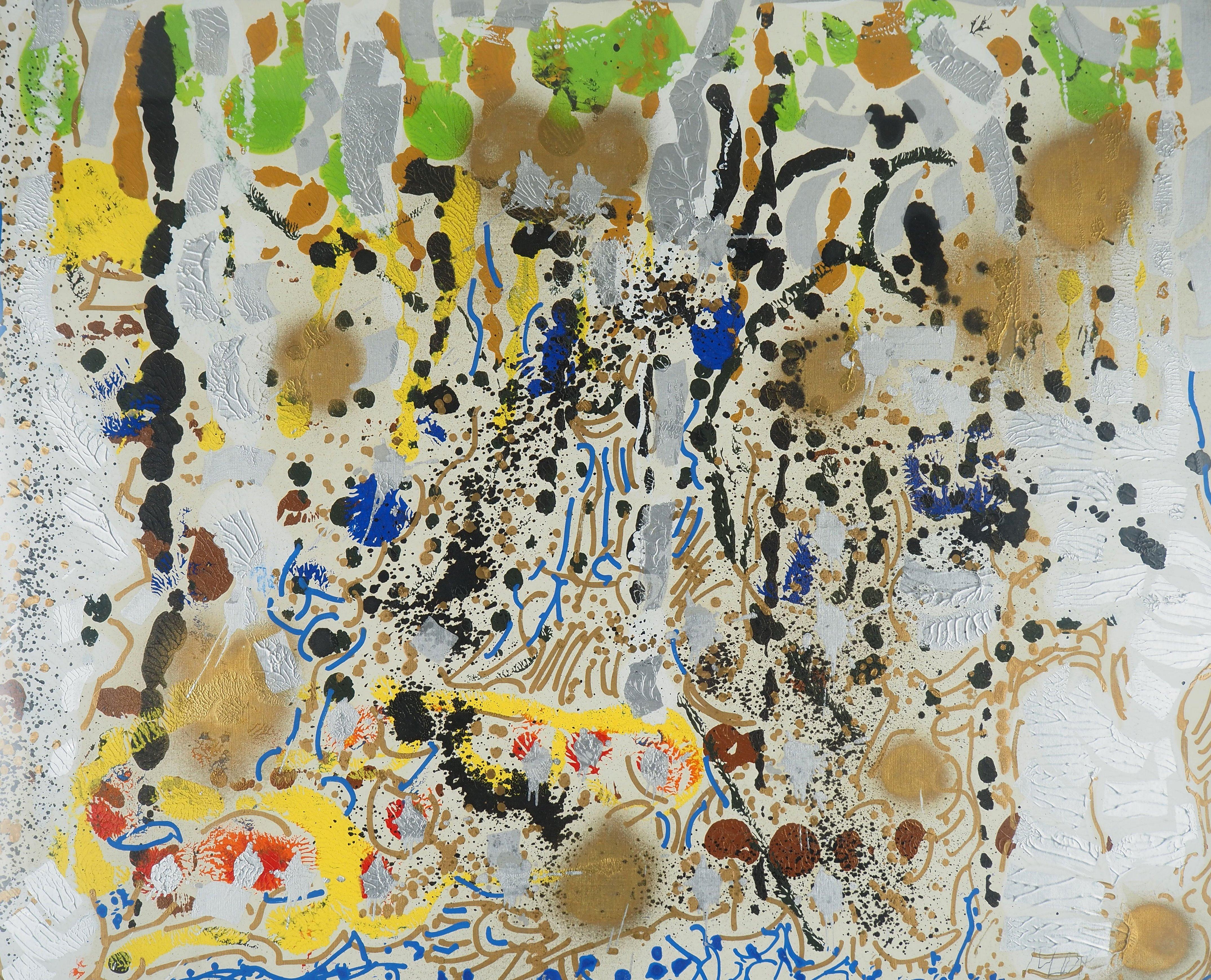 Compositon astratto - Pittura acrilica originale, FIRMATA - Abstract Painting Marrone di Jean Paul Riopelle