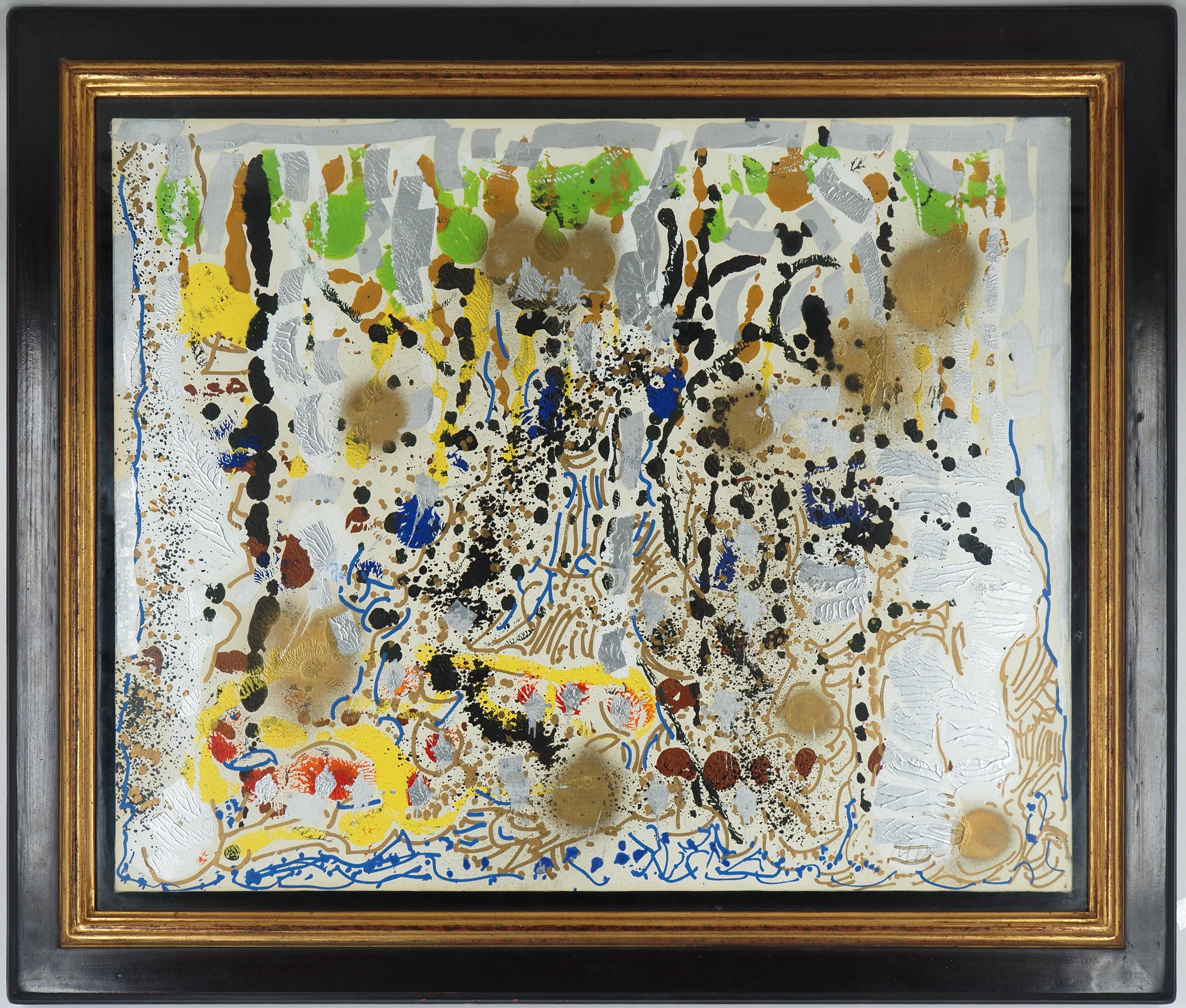 Abstract Painting di Jean Paul Riopelle - Compositon astratto - Pittura acrilica originale, FIRMATA