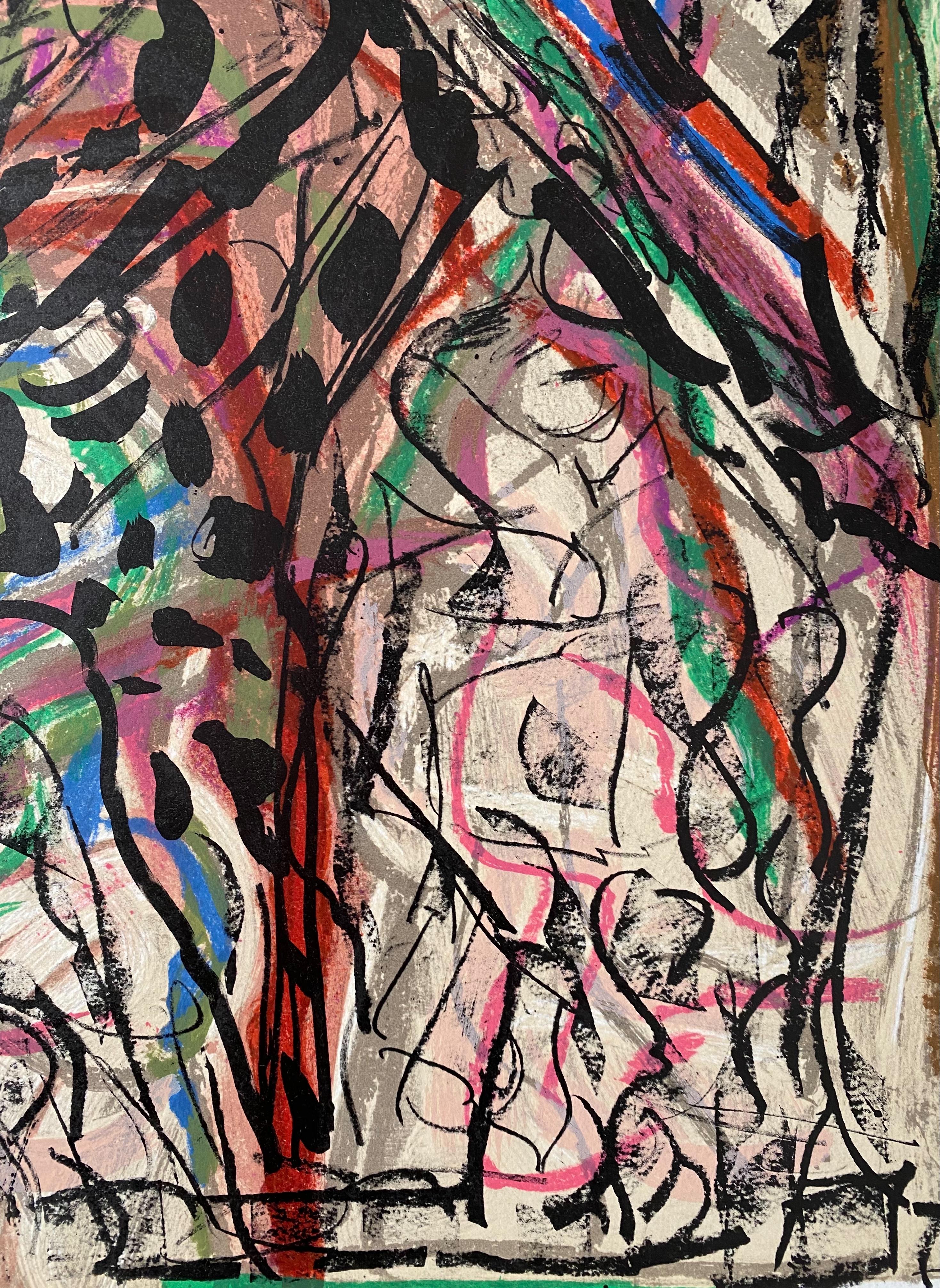Mois Mondial Du Coeur, 1972, Original lithograph hand-signed by the artist - Print by Jean Paul Riopelle