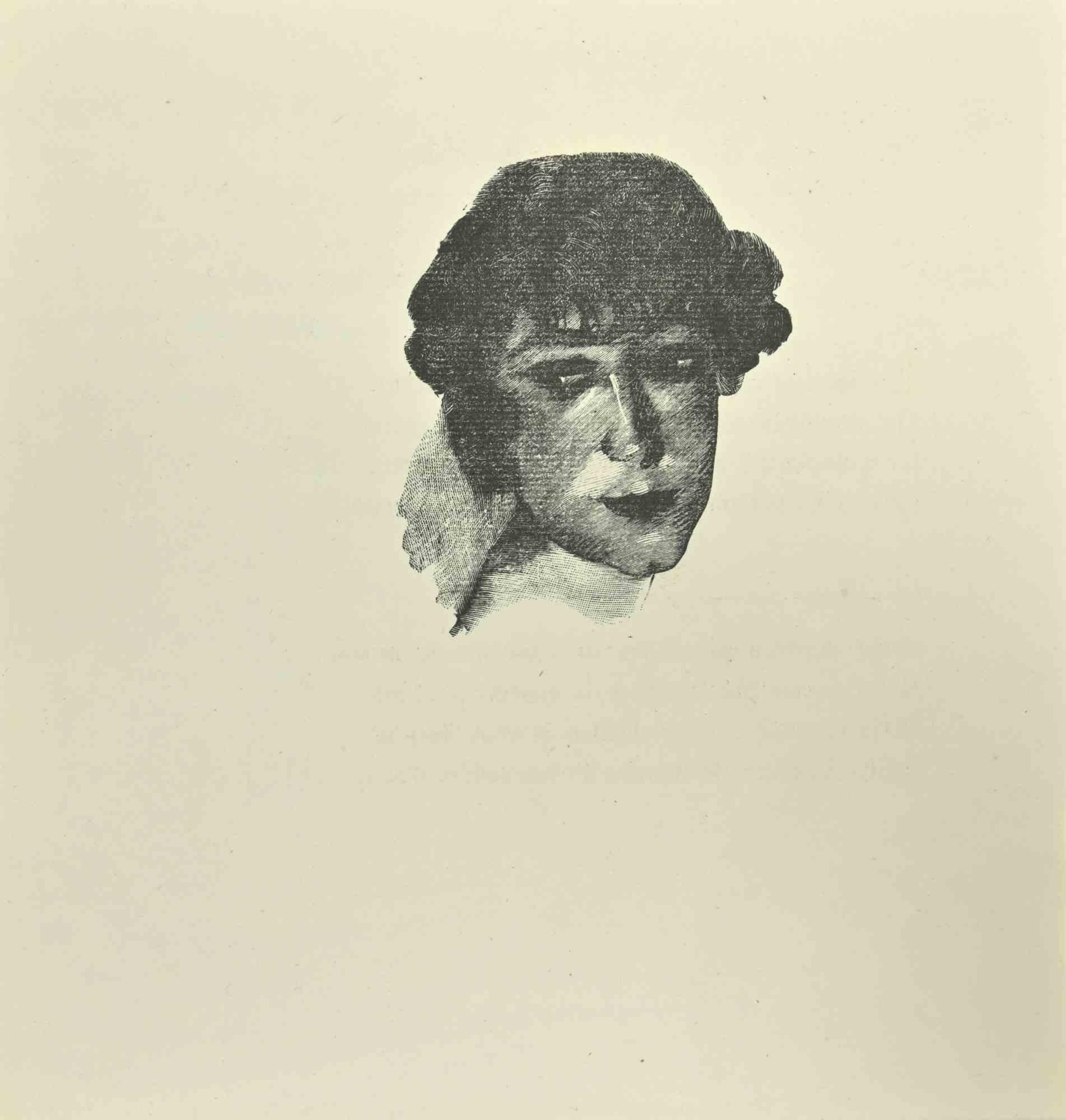 Portrait - gravure sur bois d'après Jean-Paul Sauget - 1921