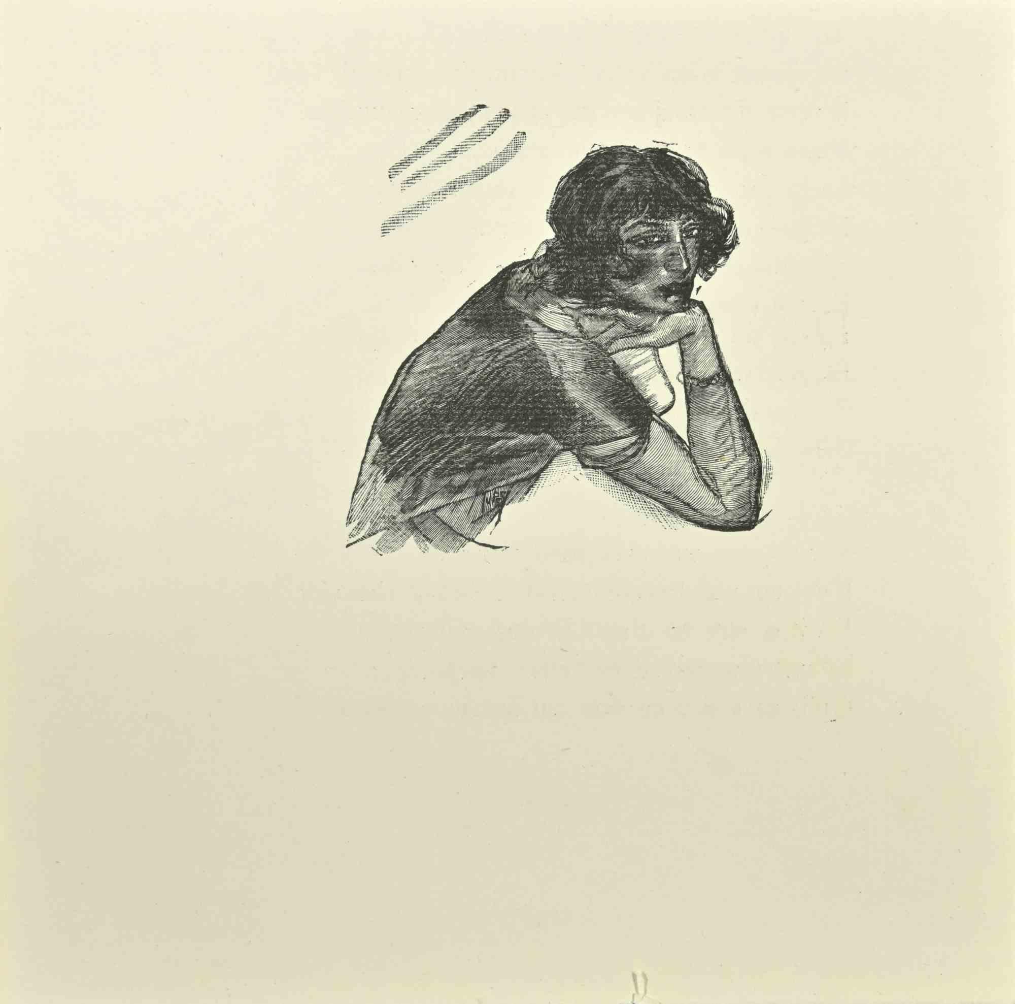 Femme - Peinture sur bois d'après Jean Paul Sauget - 1921