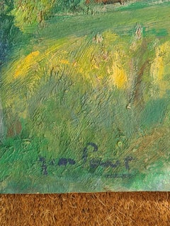 Fauvist Landscape: The Golden Trees, Oil on Board, Mid-20th Century