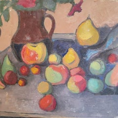 Post Impressionist Oil on Board. Tablescape Still-life. School of Cezanne.