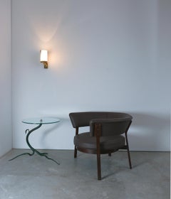 Jean Perzel Art Deco Cylindrical Articulate Wall Light Sconce Brass, Glass, 1940