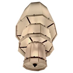 Art-Déco-Kronleuchter mit Glas von Jean Perzel