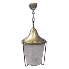 Vintage Jean Perzel, Lantern in Brass and Glass, circa 1960