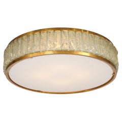 Jean Perzel Large Round "Queen's Necklace" Flush Mount Ceiling Light, 1970s
