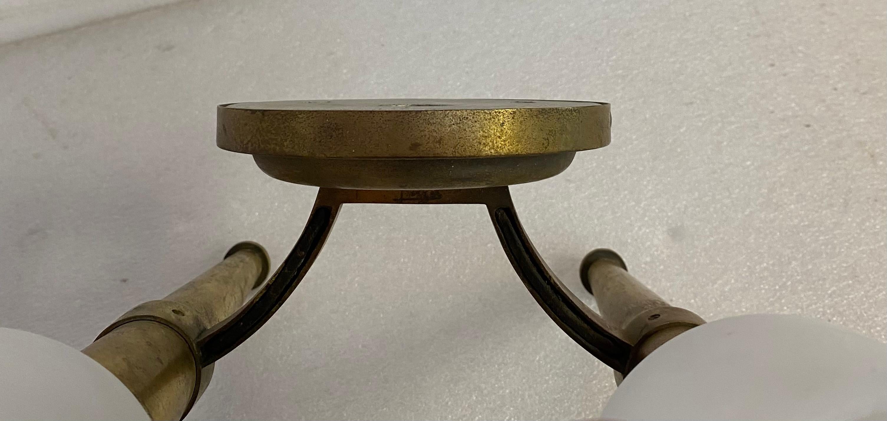Patinated Jean Perzel “model 909” Known As “flambeau”  1950' Signed Sconces Pair For Sale