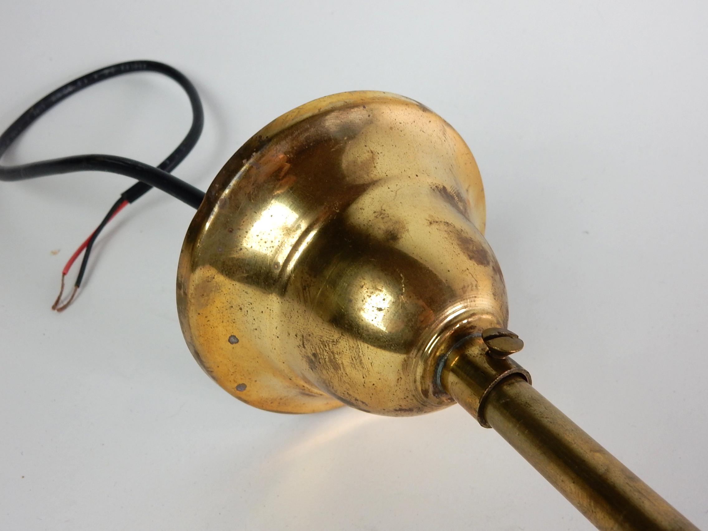 20th Century Jean Perzel Style Brass & Milk Glass Pendant Lamp For Sale
