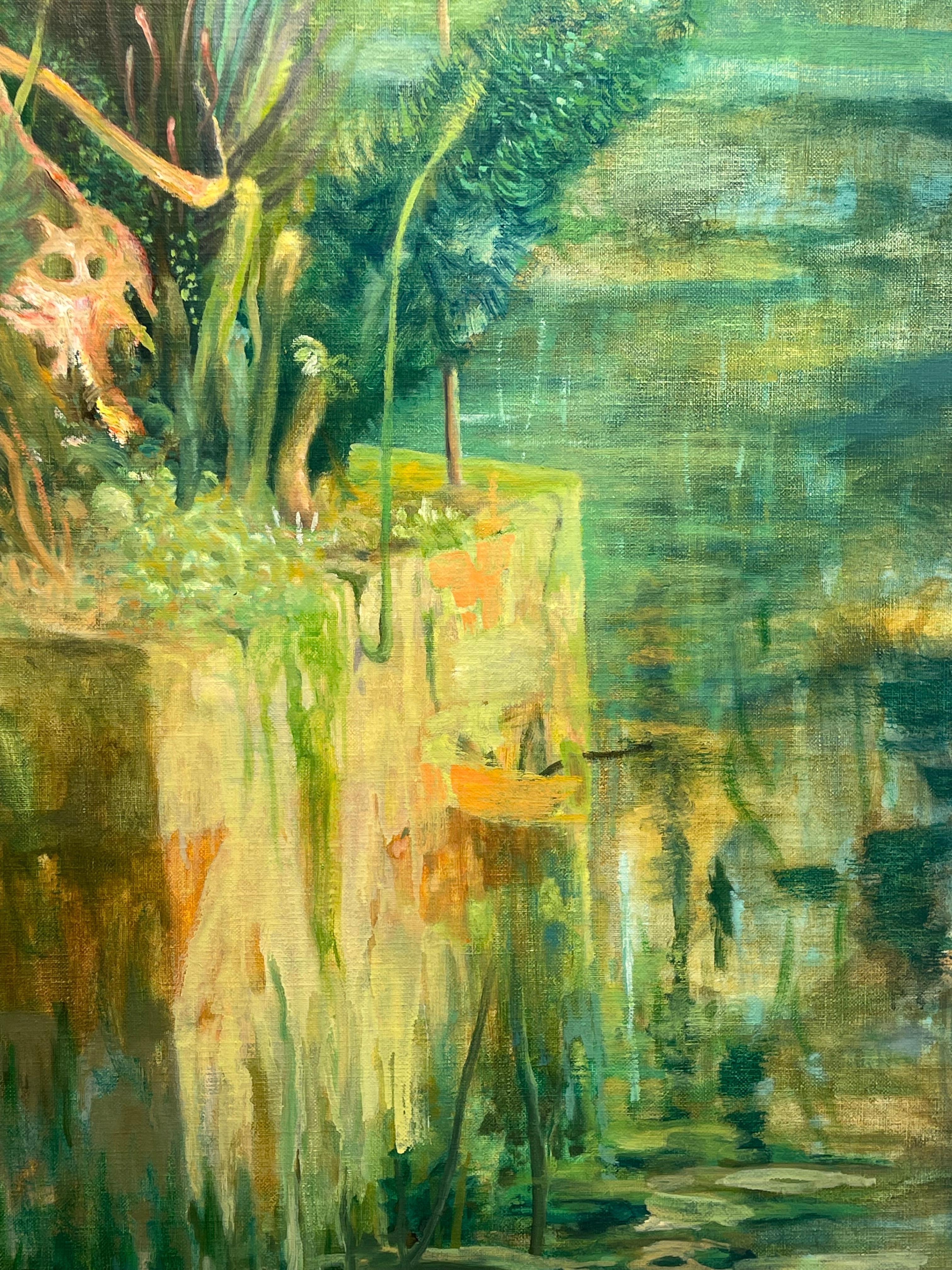 BLOC - Gray Figurative Painting by Jean-Philippe Brunaud