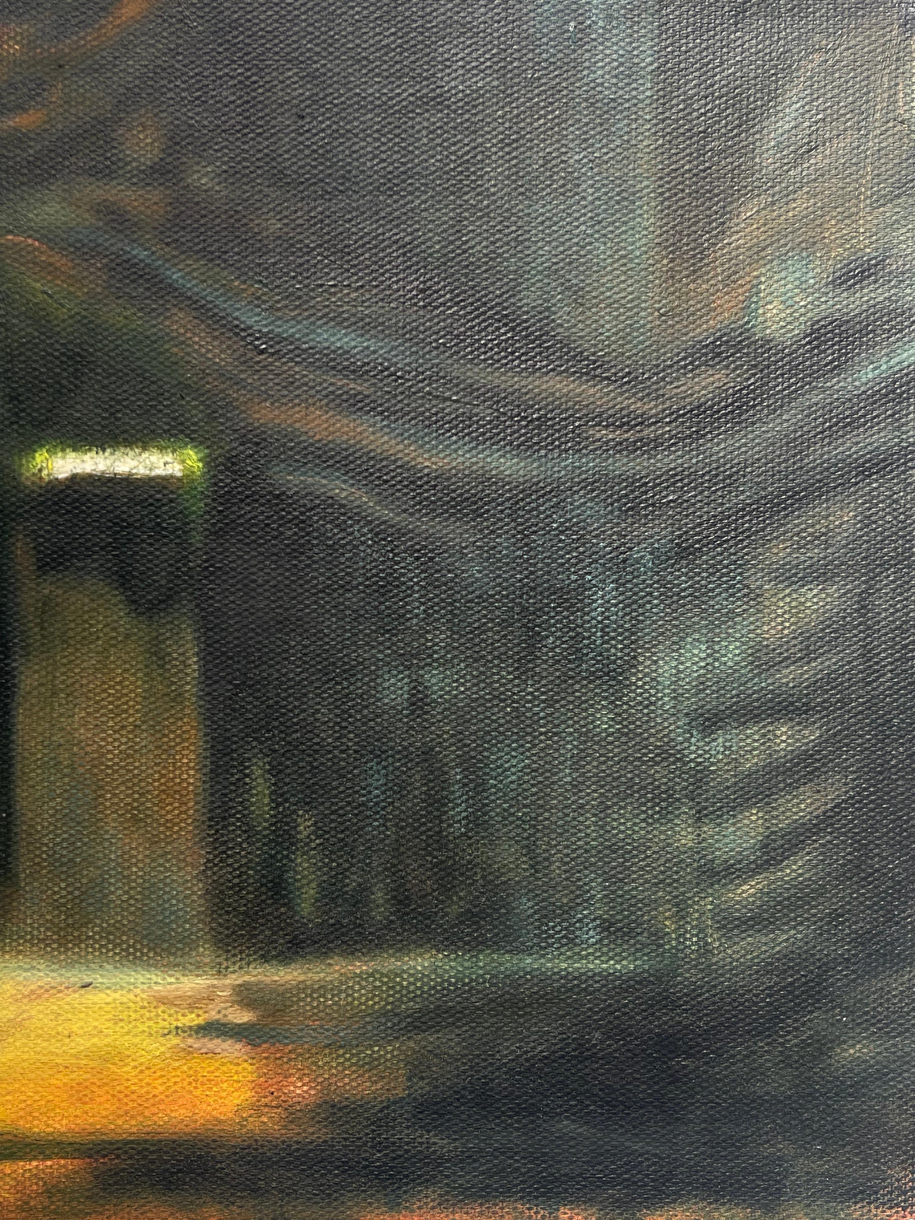 Zuflucht (Schwarz), Figurative Painting, von Jean-Philippe Brunaud