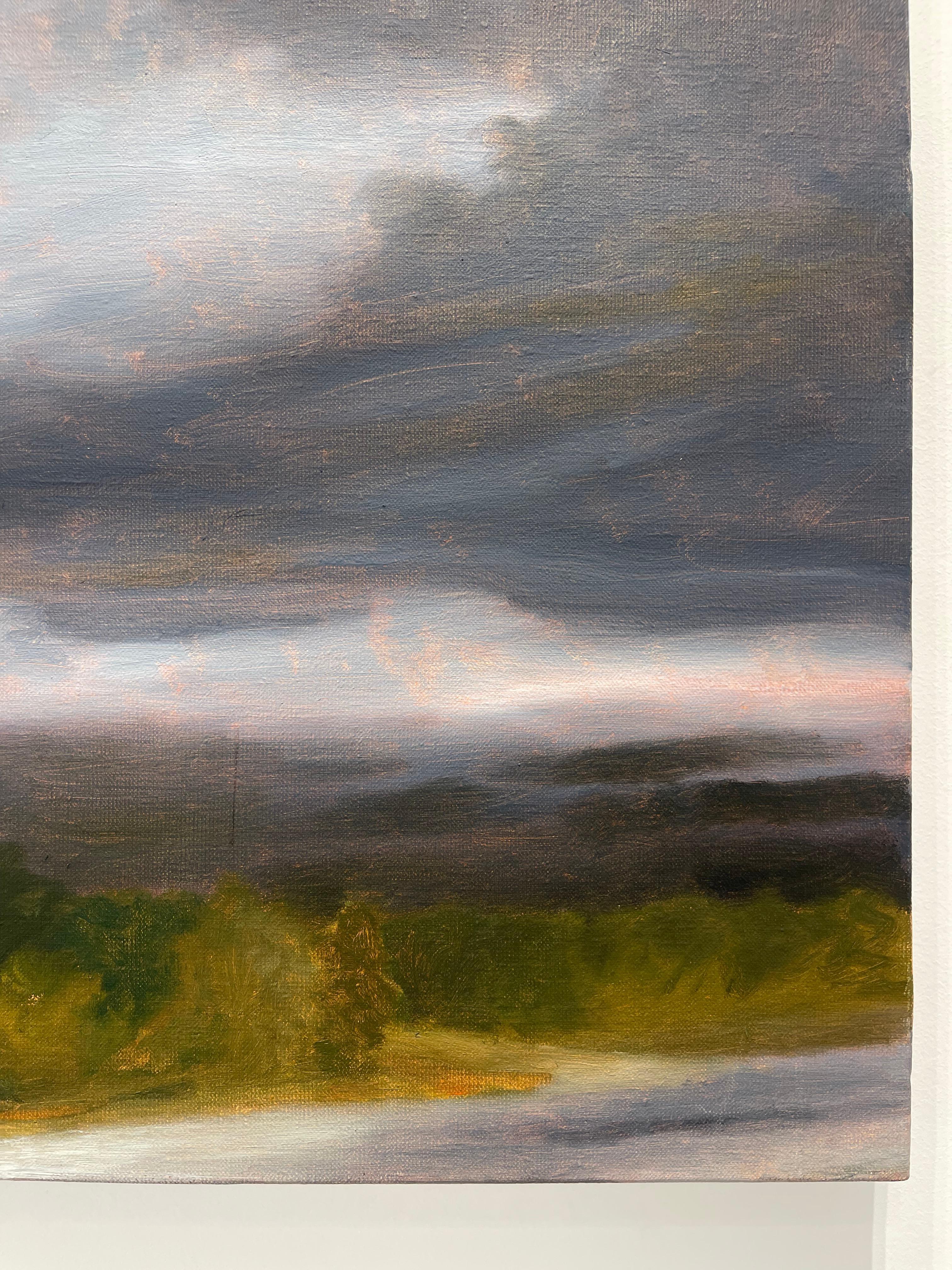 This captivating canvas is a work on time and memory. The appearance of a metal frame, timeless and mysterious, like a childhood memory or a forgotten dream. A work on the instantaneous and the eternal, from the 'Entre-Temps' Series. Unique original