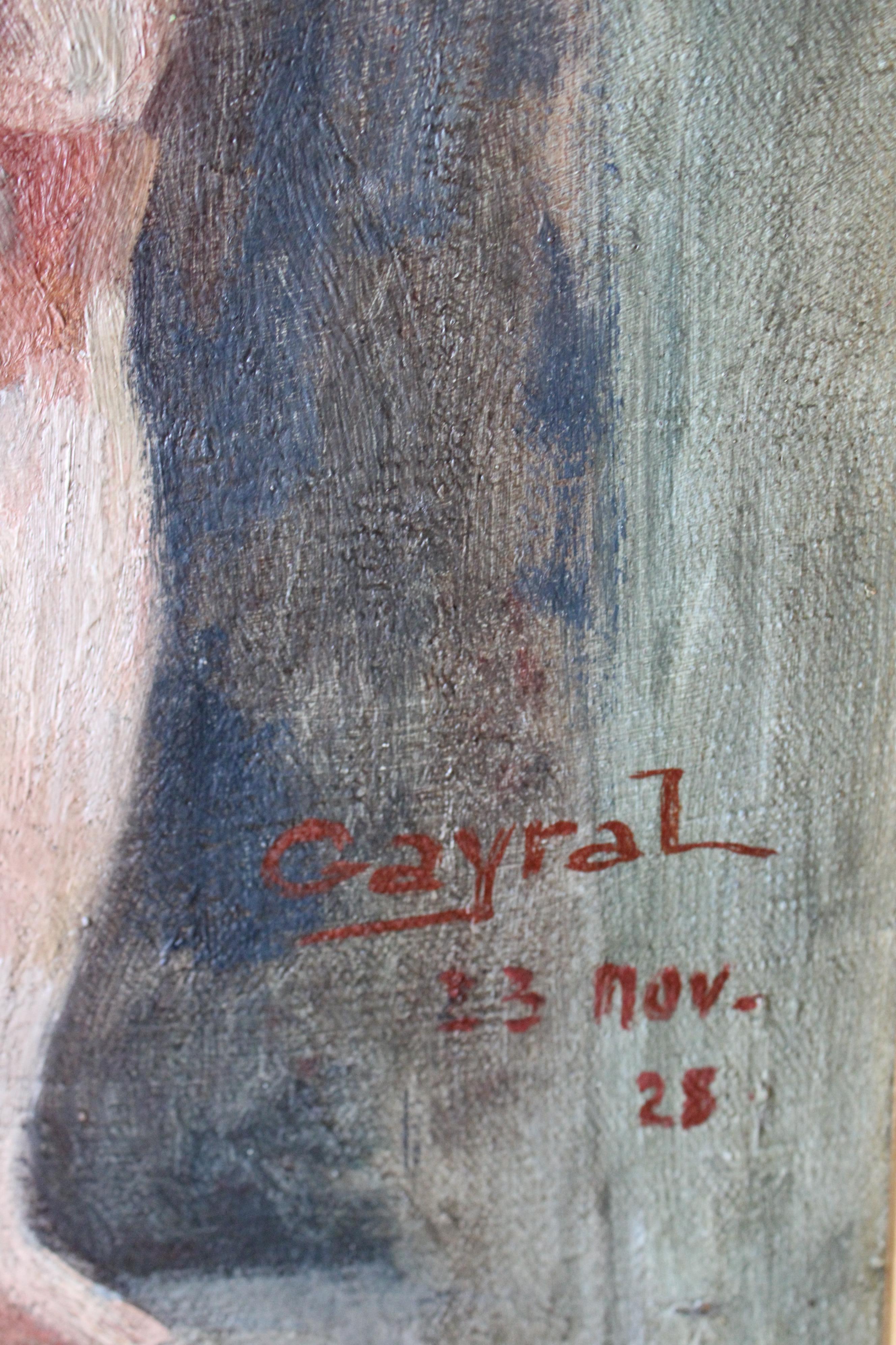 Antique French male nude man in thong oil painting by Jean Philippe Gayral For Sale 3