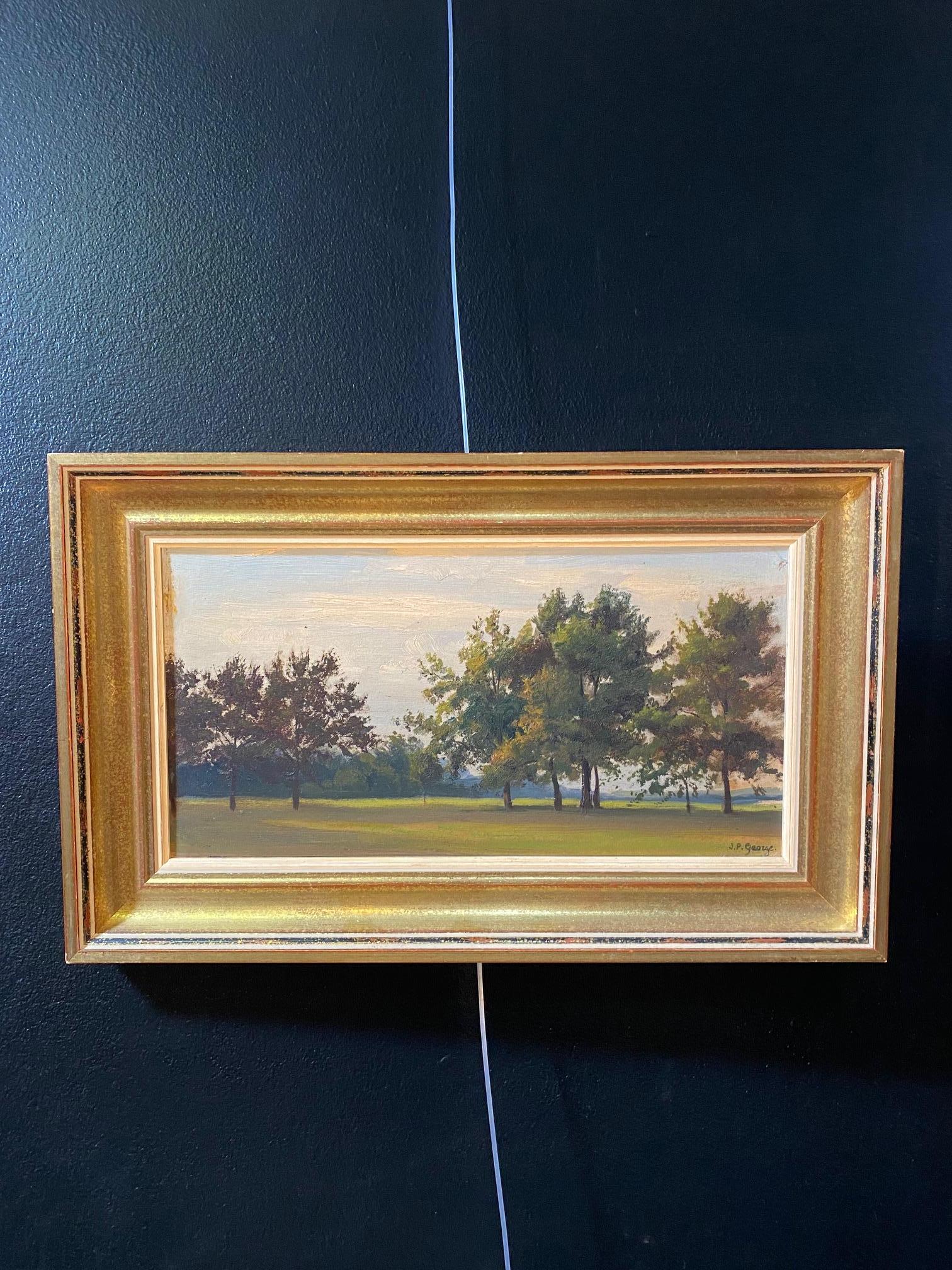 „Countryside“ von J-P George - Öl auf Karton 16x31 cm (Realismus), Painting, von Jean-Philippe George Julliard