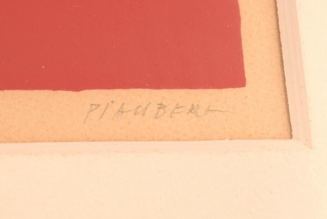 Français Jean Piaubert (1900-2002) France. Lithographie en couleur. composition en béton. Années 1960 en vente