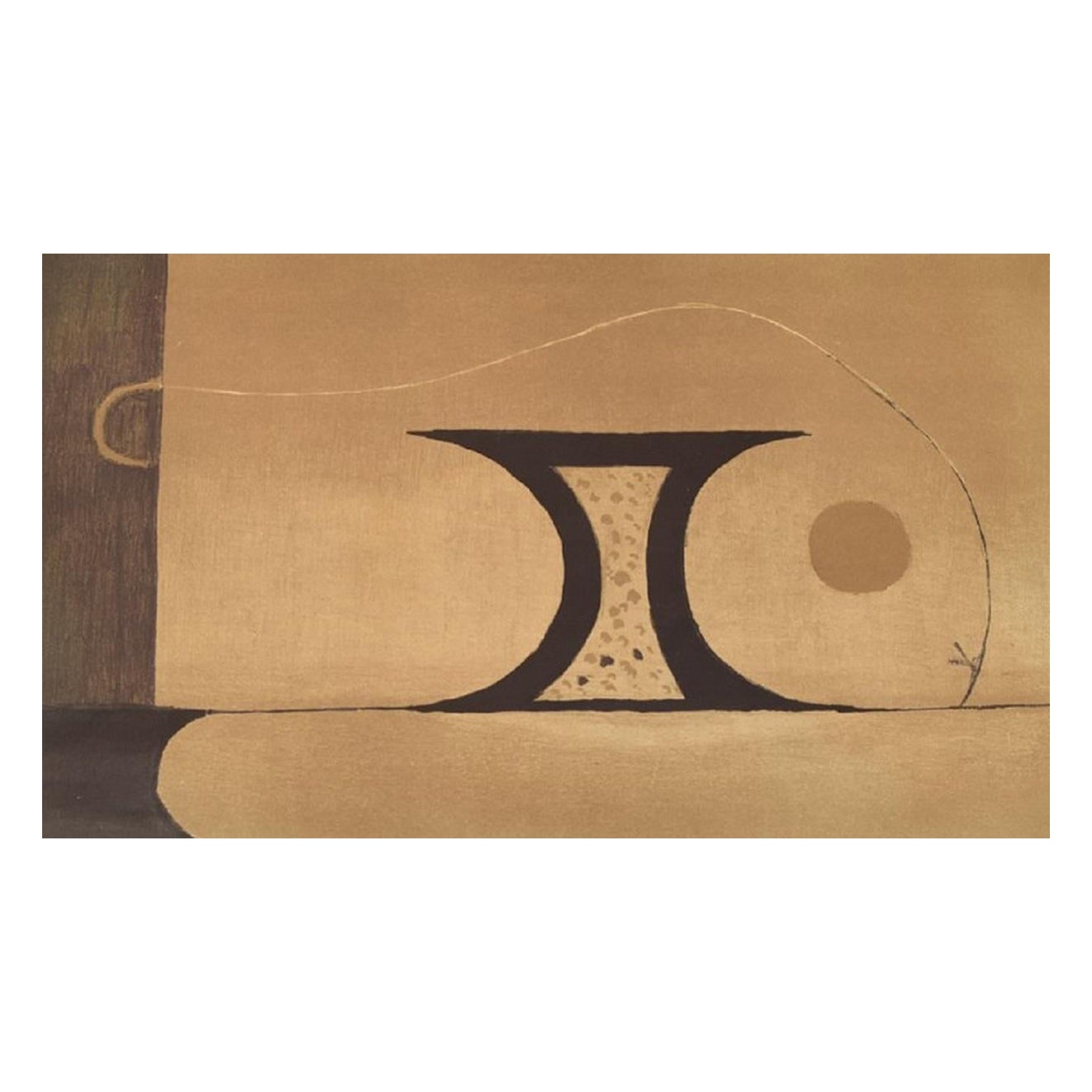 Jean Piaubert, artiste français bien réputé, lithographie en couleur, années 1960