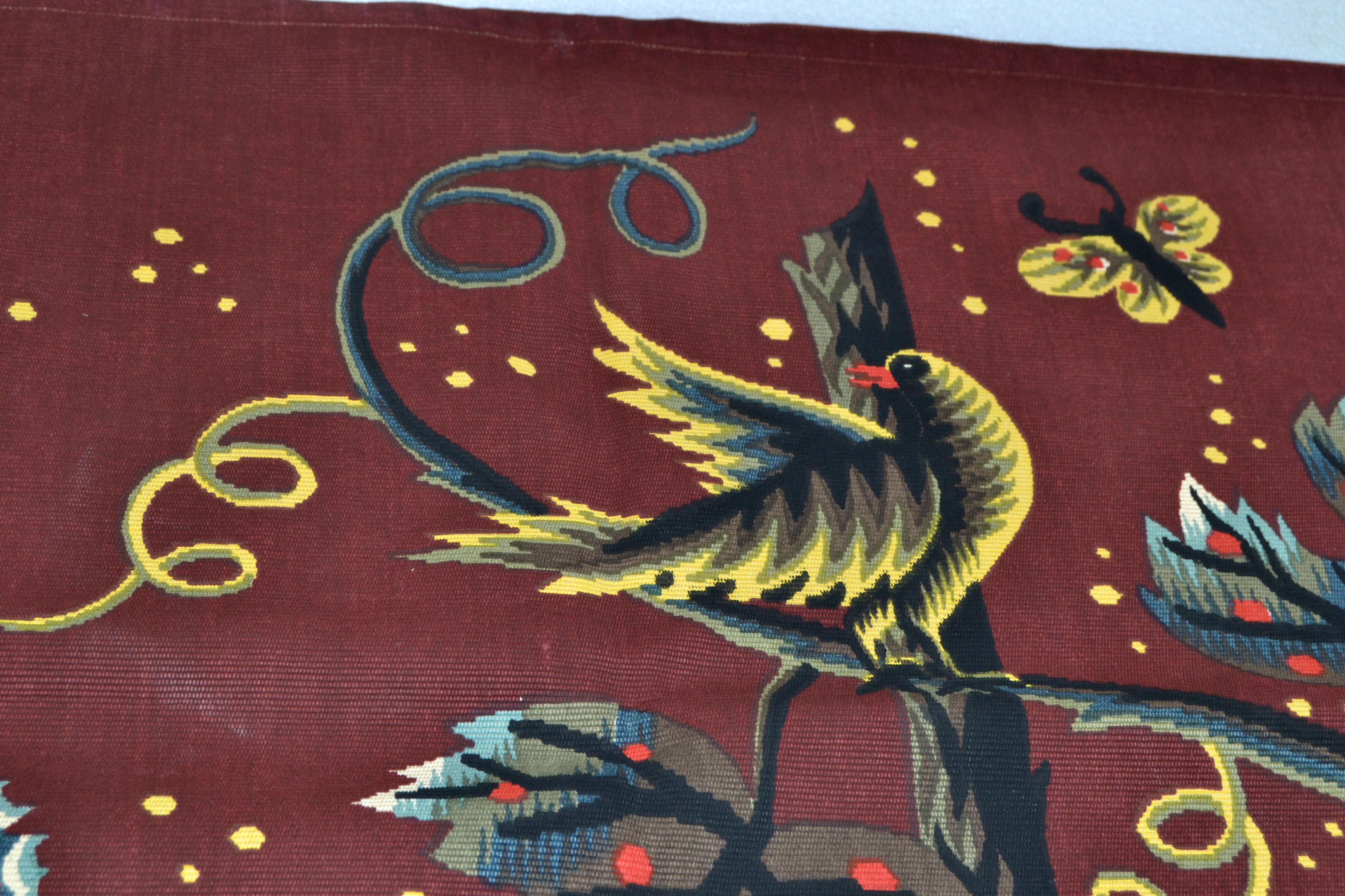 Mid-20th Century Original Jean Picart Le Doux Paris Cotton Tapestry Proof of Authenticity France