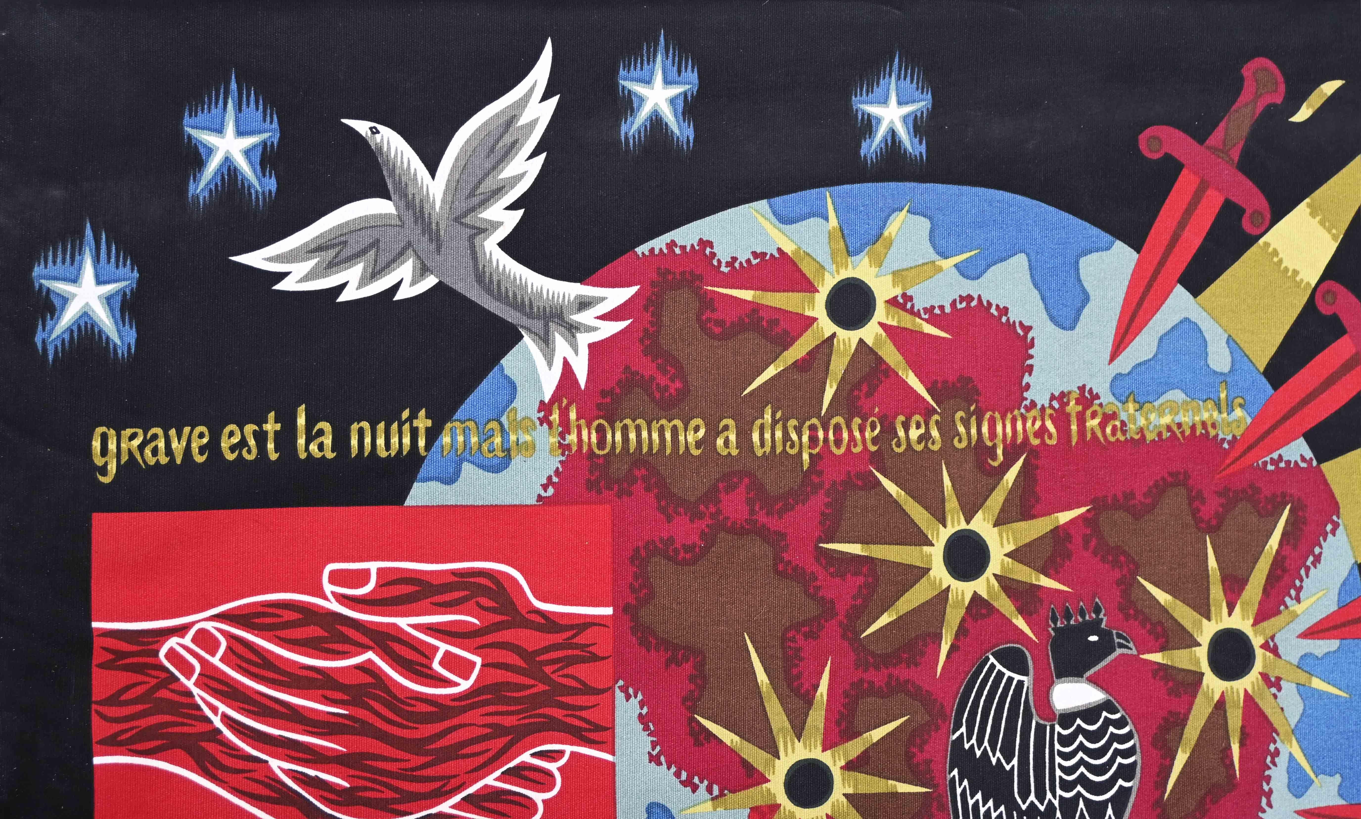 Jean Picart Le Doux, Hommage an Pablo Neruda – signierter Siebdruck Bolduc- N 1463 (Moderne) im Angebot