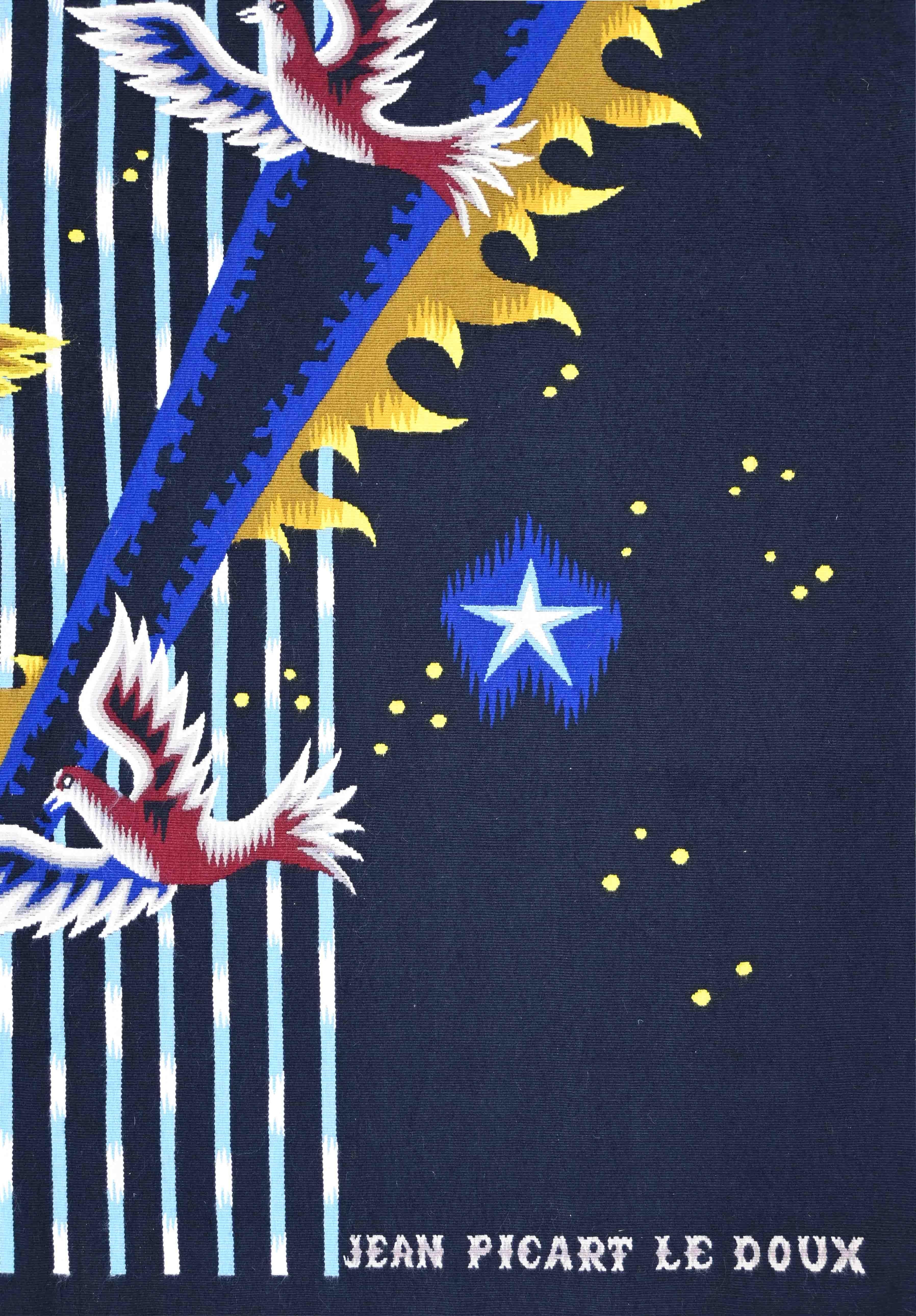 Jean Picart Le Doux „nocturne“ - Französischer Aubusson-Wandteppich - Nr. 1428 (20. Jahrhundert) im Angebot