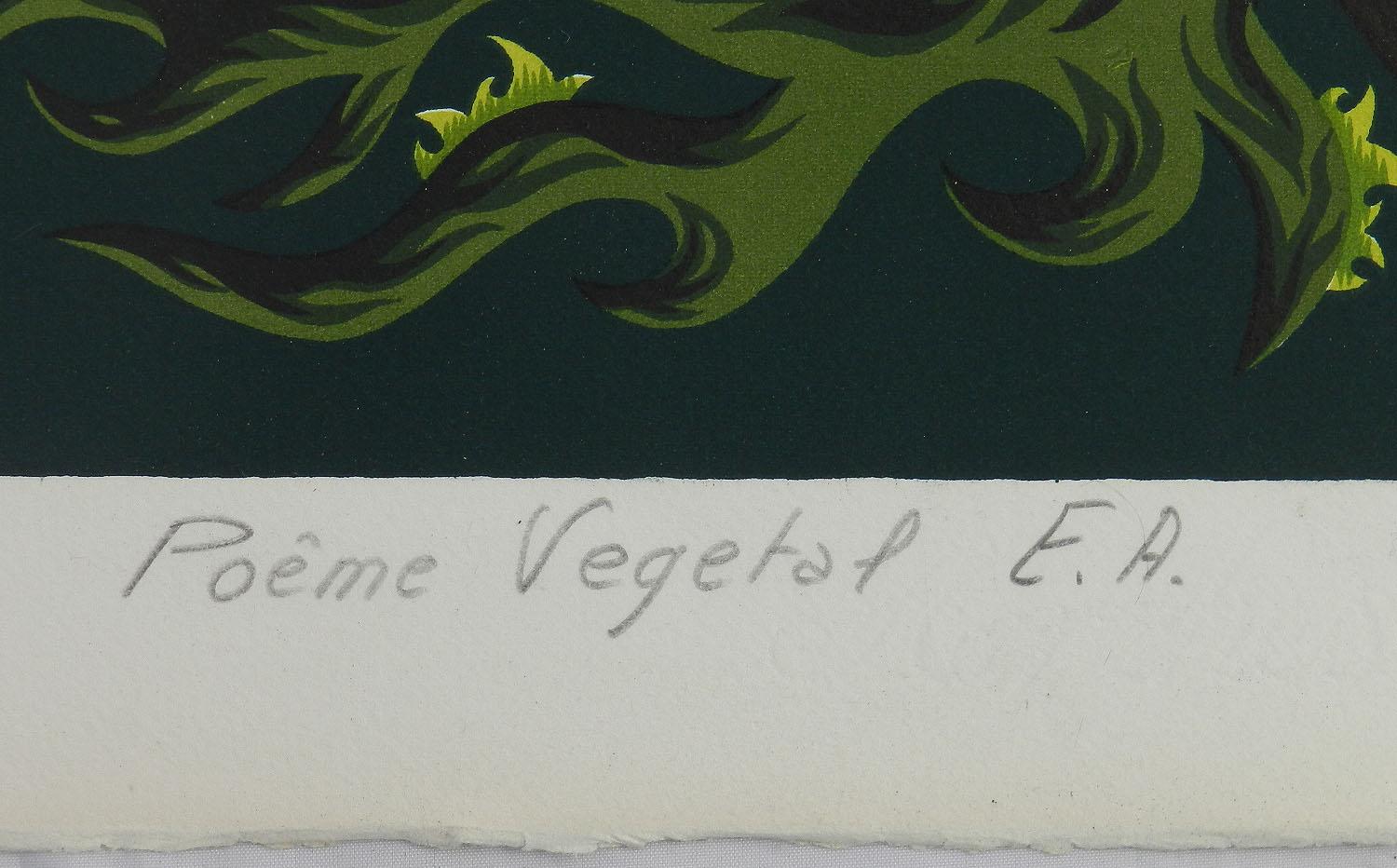 Jean Picart Le Doux Lithograph Hand Signed Poeme Vegetal EA c1950-1960 unframed 1