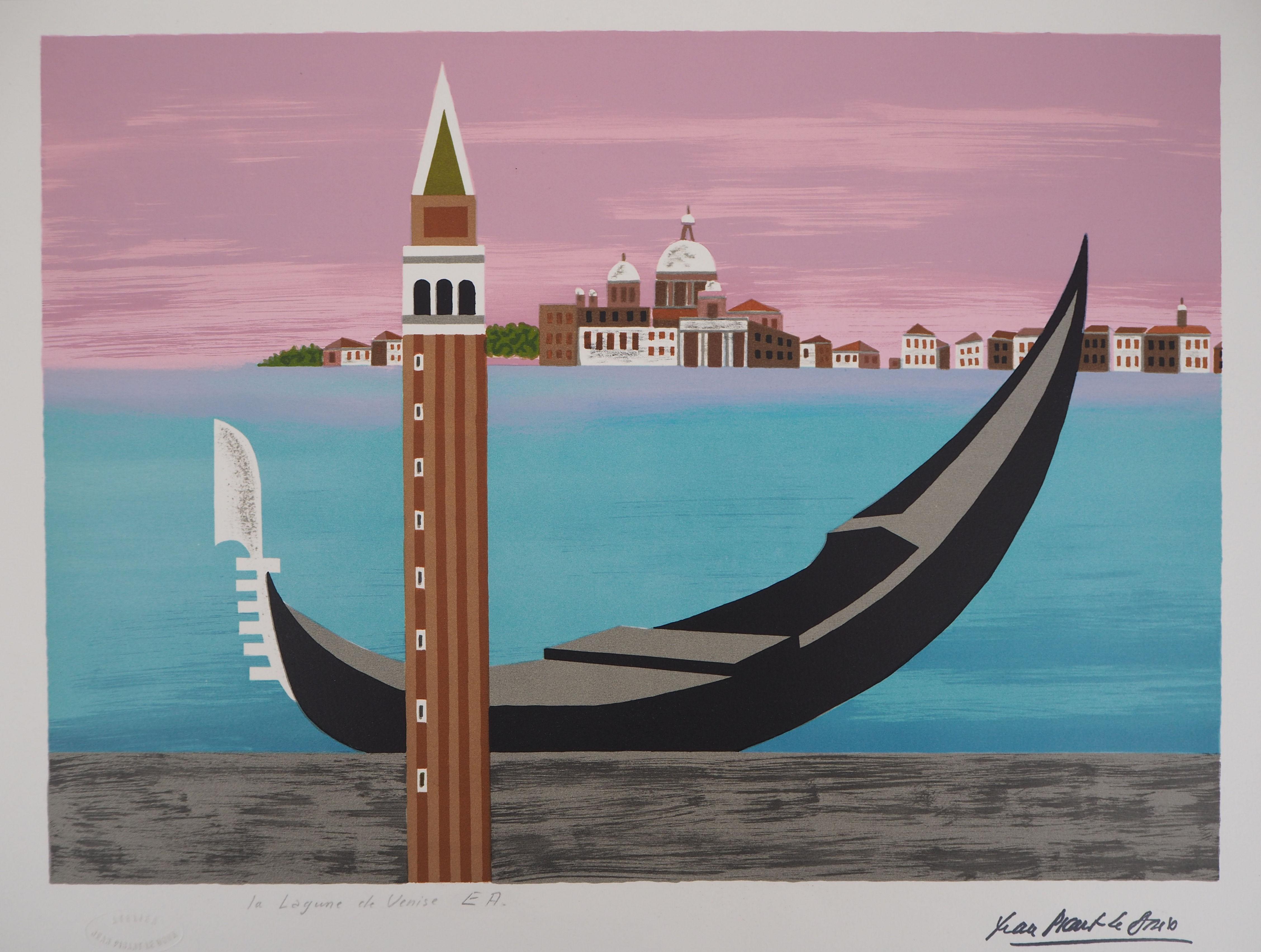 Laguna de Venecia - Litografía original firmada a mano/ EA - Print de Jean Picart Le Doux