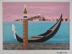 La lagune de Venise - Lithographie originale signée à la main/ EA